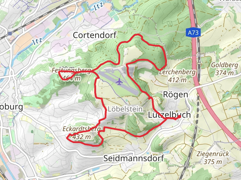 Eckardtsberg via Coburger Rundwanderweg and Carl Escher Weg