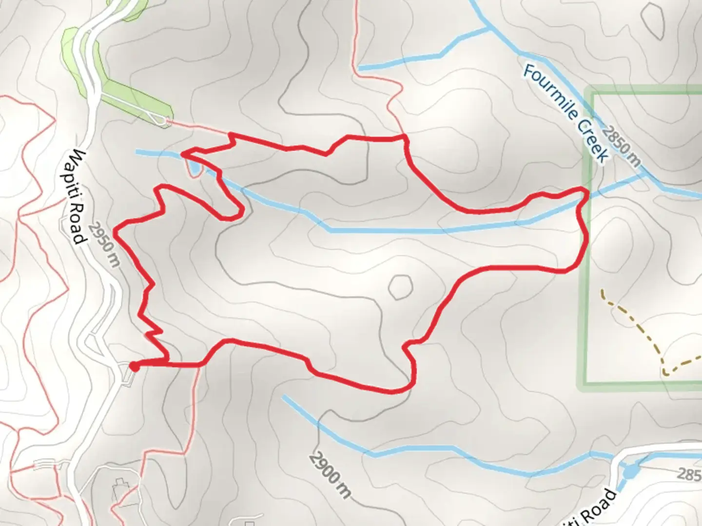 An image depicting the trail Elk Meadow Trail and Peak View Loop and its surrounding area.