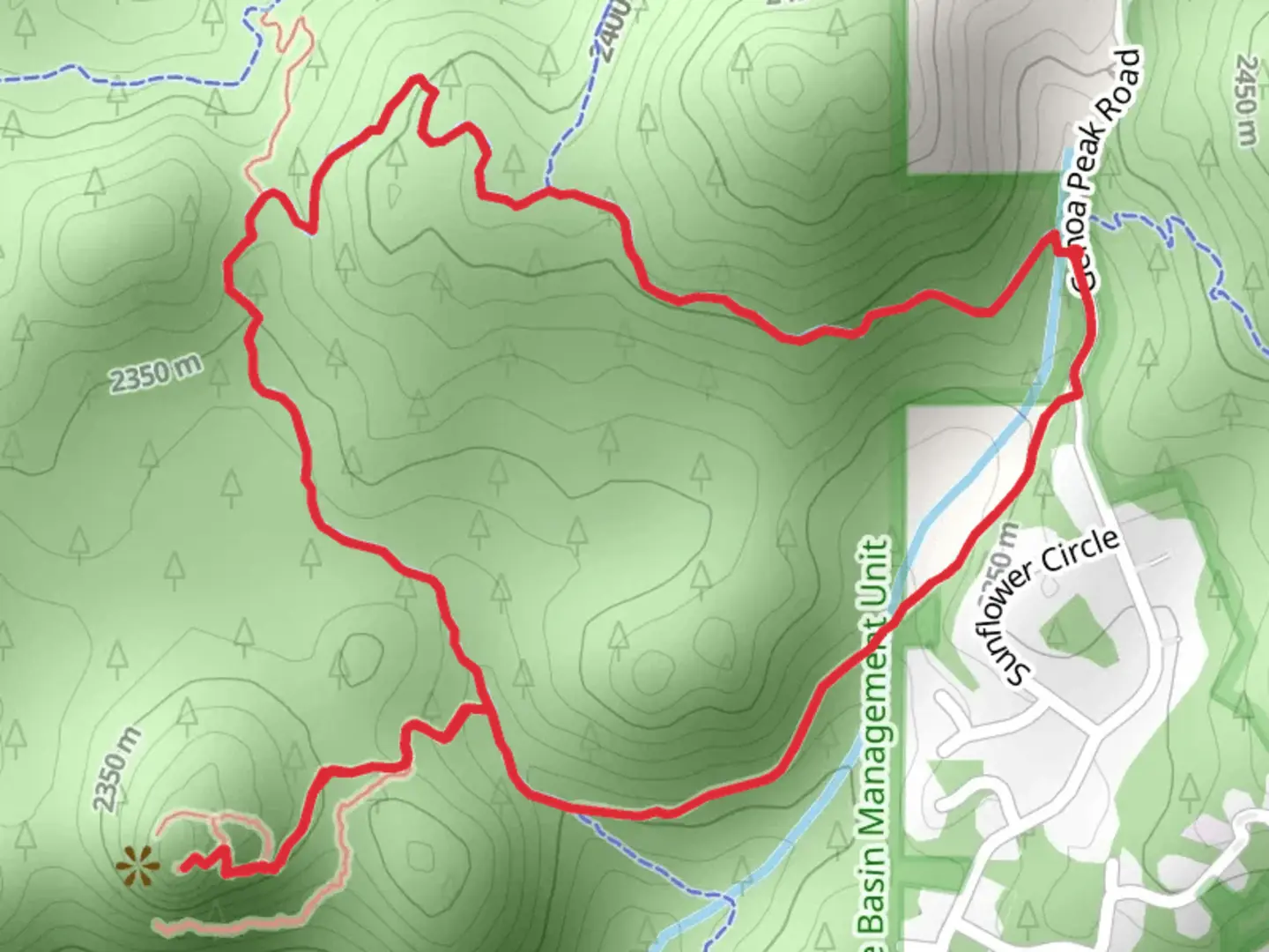 An image depicting the trail Castle Rock Trail Loop and its surrounding area.