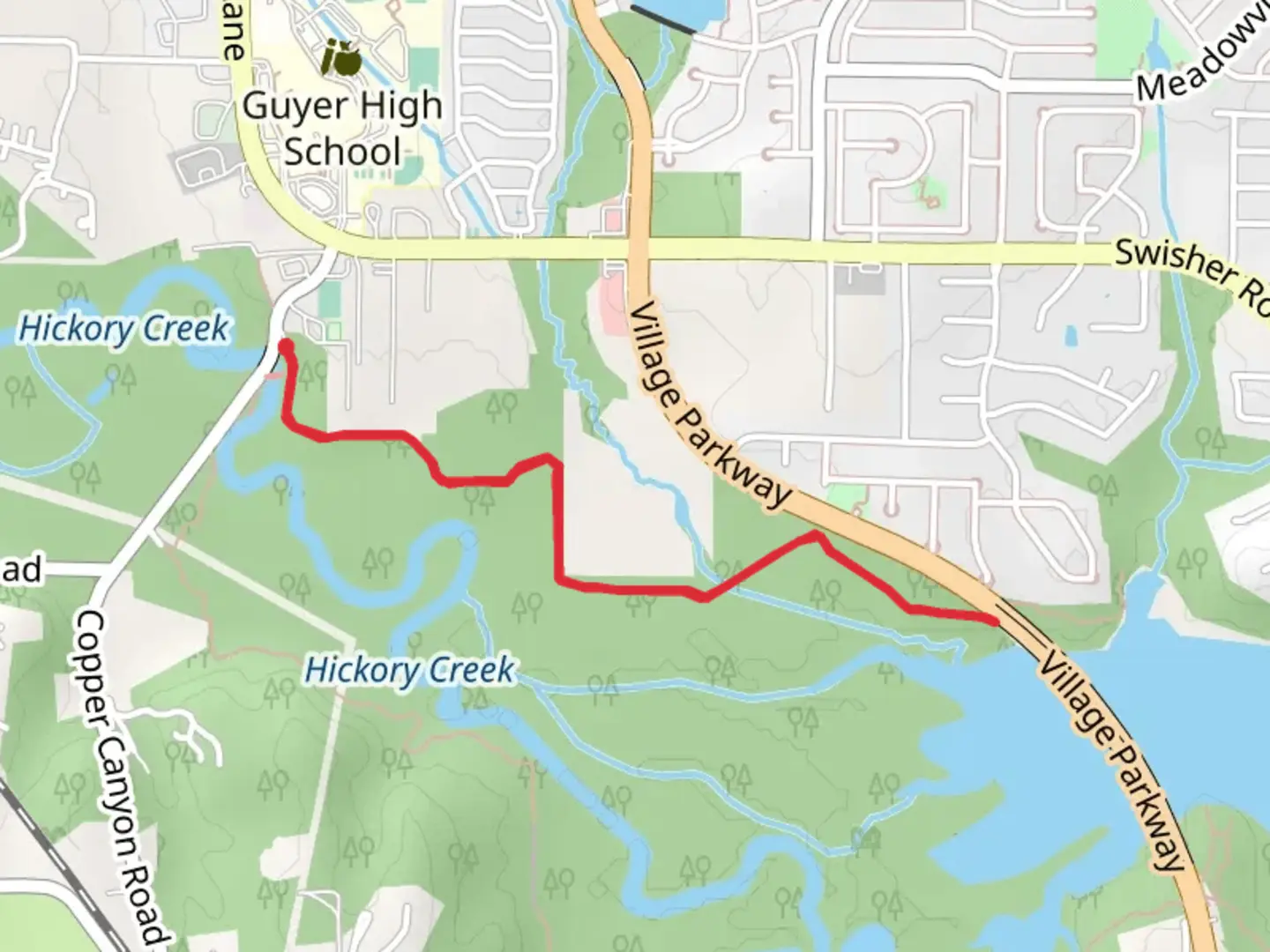 An image depicting the trail Elm Fork Trail and its surrounding area.