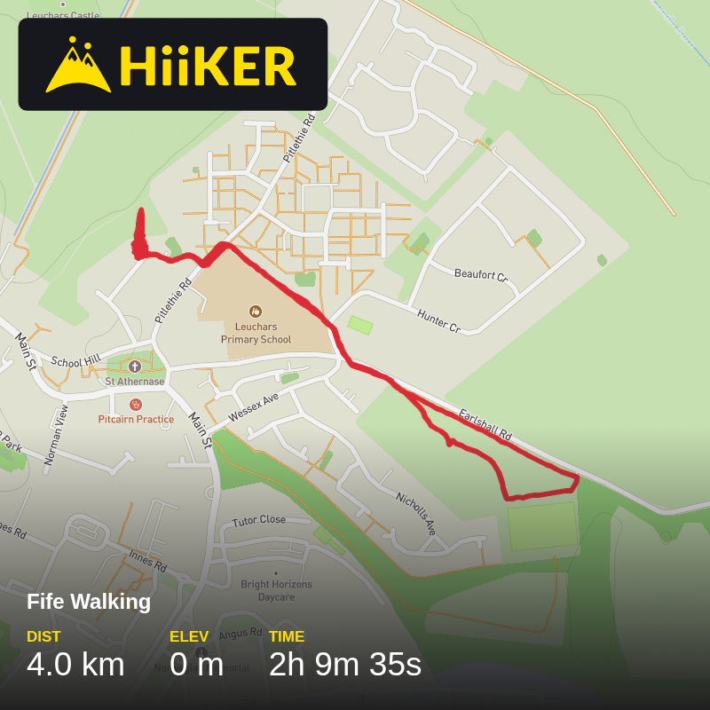 A map preview of the recording Fife Walking.