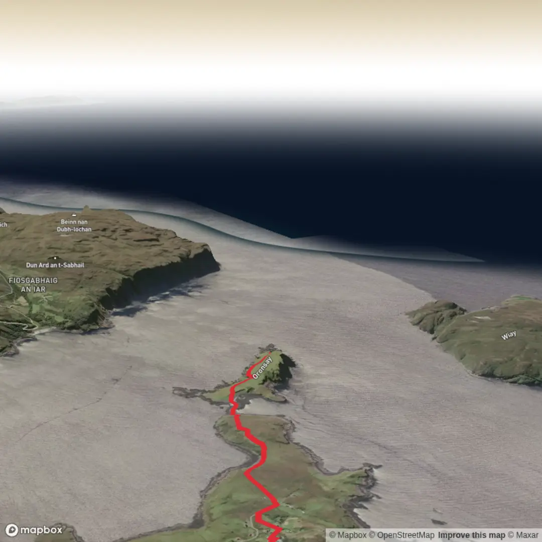An image depicting the trail Route to pin and its surrounding area.