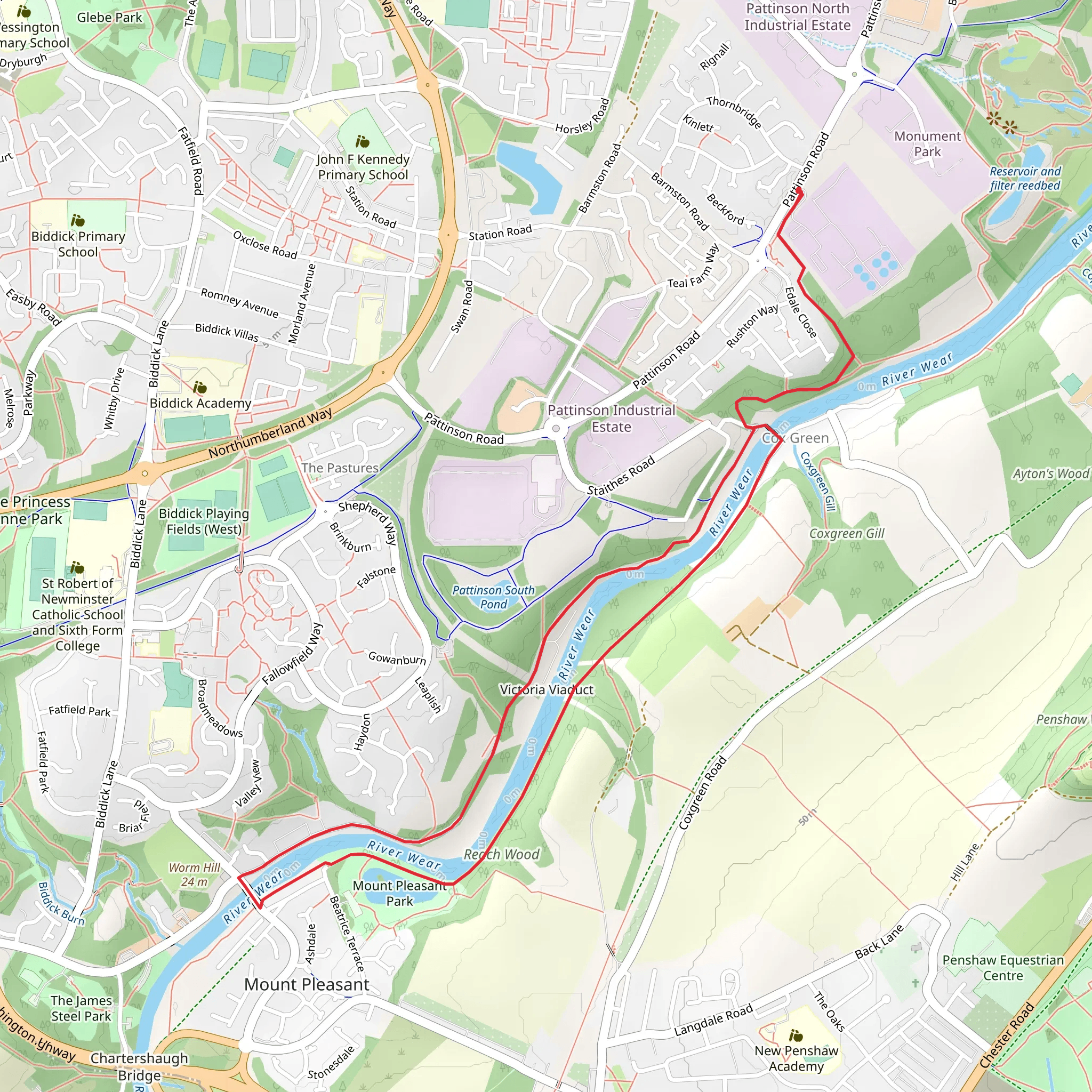 River Water and Victoria Viaduct Loop mobile static map