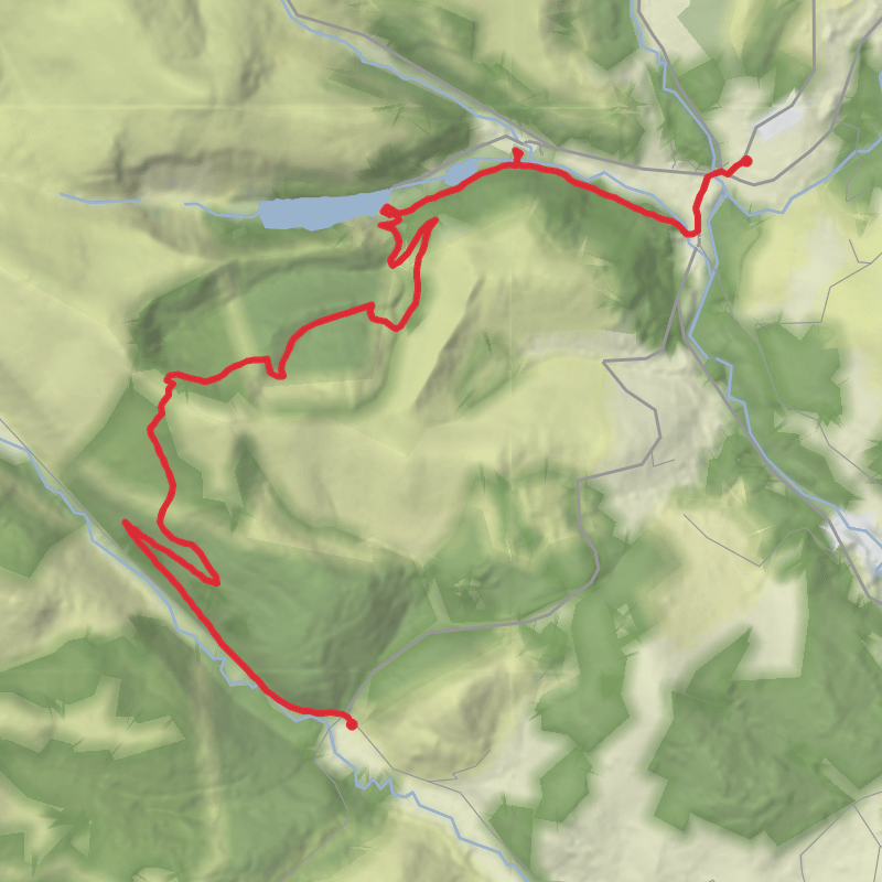 A map preview of the recording County Wicklow Wandelen.