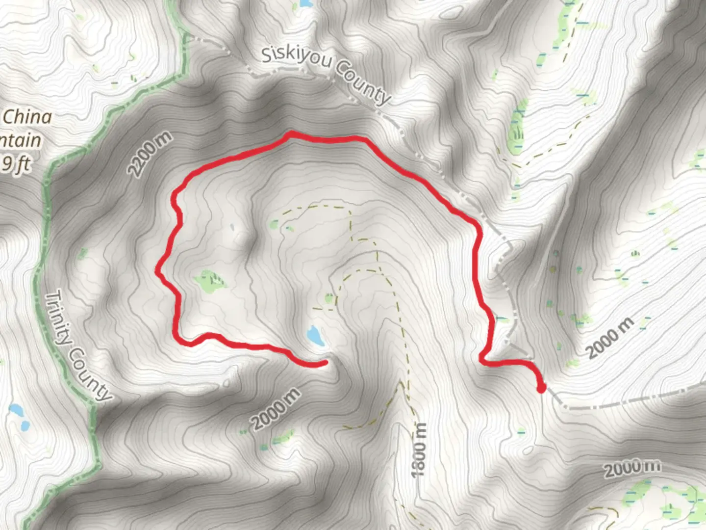 An image depicting the trail Bluff Trail via PCT and its surrounding area.