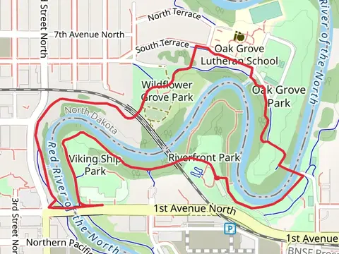 Wildflower Grove Park, Riverside Park and Viking Ship Park Loop