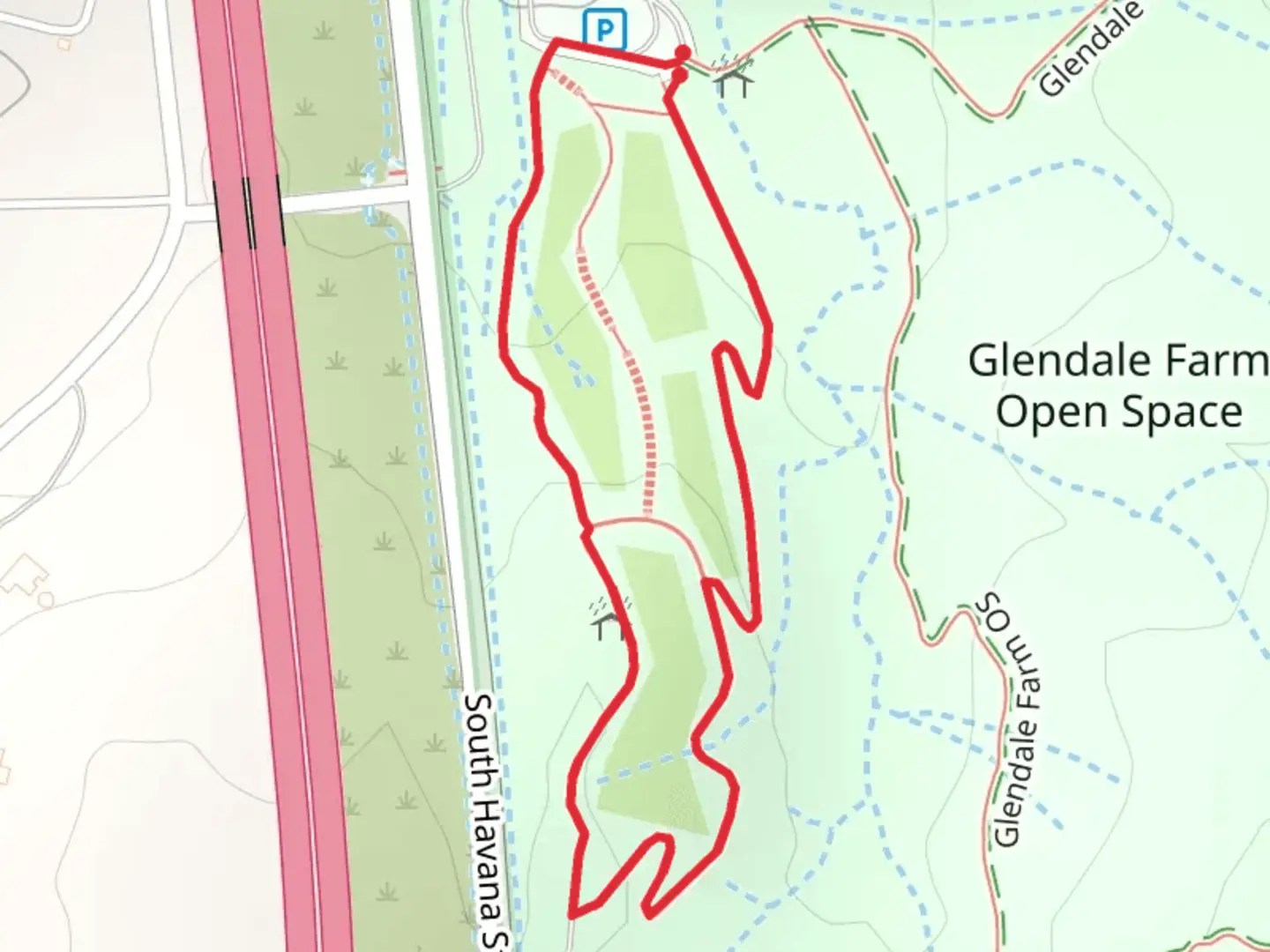 An image depicting the trail Glendale Farm Open Space Short Loop and its surrounding area.