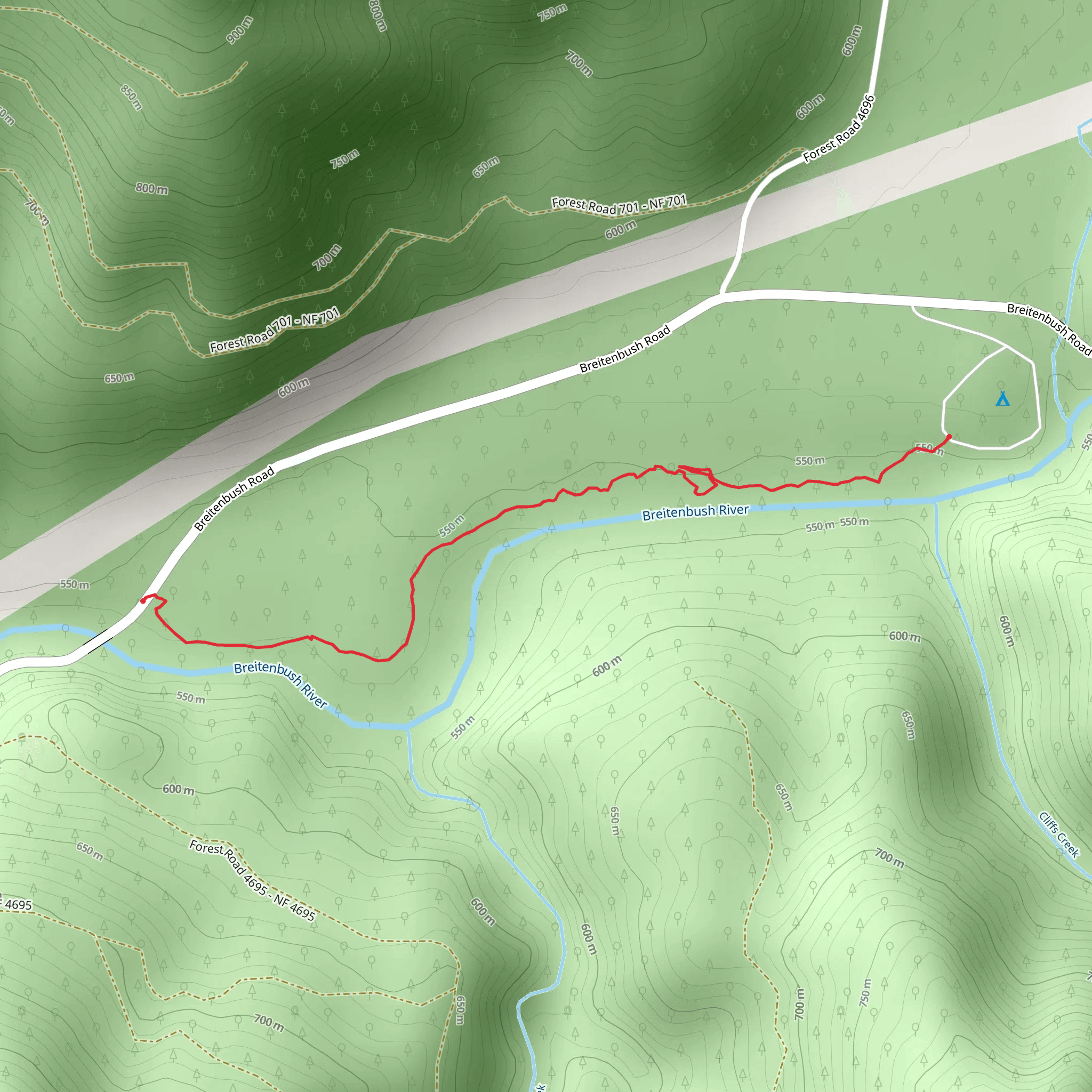 Humbug Flats Trail mobile static map