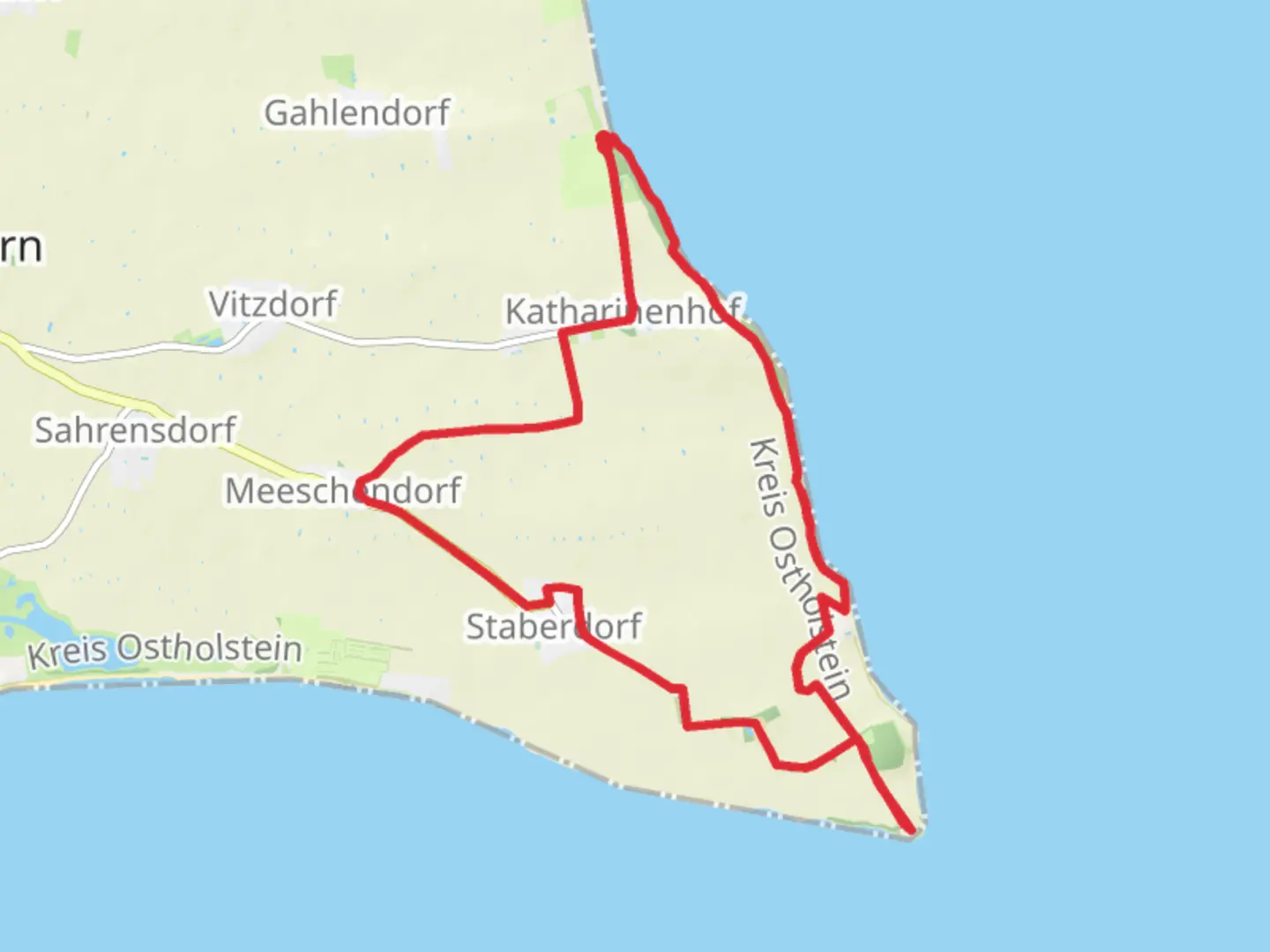 An image depicting the trail Katharinenhof and Staberdorf Loop and its surrounding area.