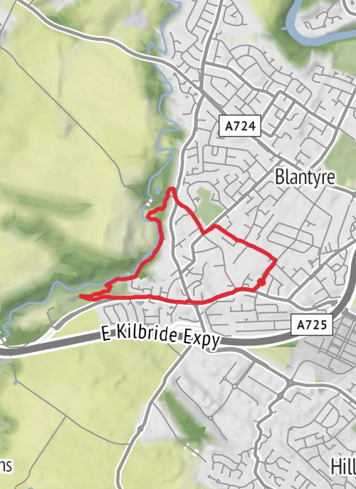 South Lanarkshire Walking mobile static map