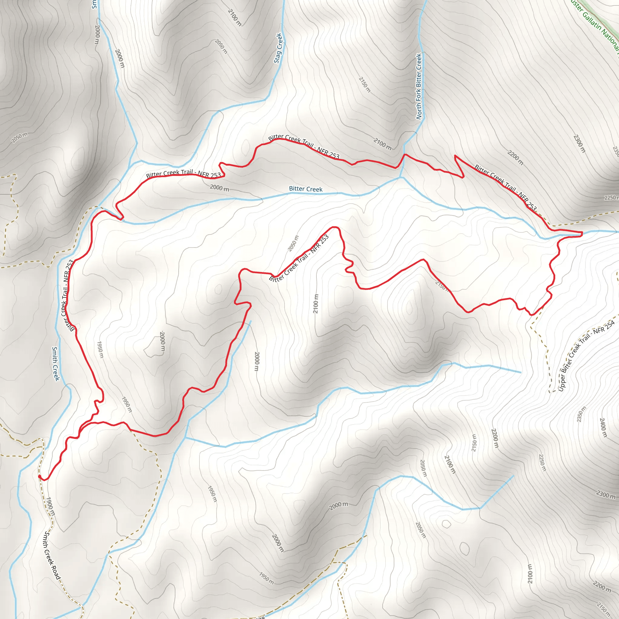 Bitter Creek Trail mobile static map