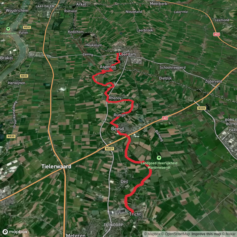 Tricht to Leerdam via Grote Wiel and Galgen Wiel