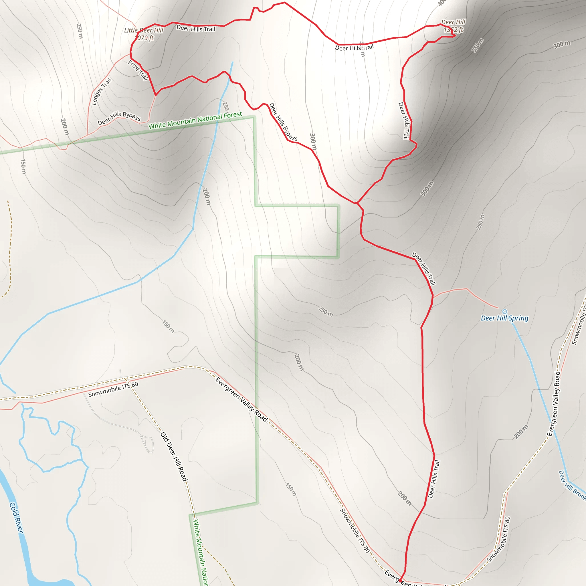 Little Deer Hill and Deer Hill Trail Loop mobile static map