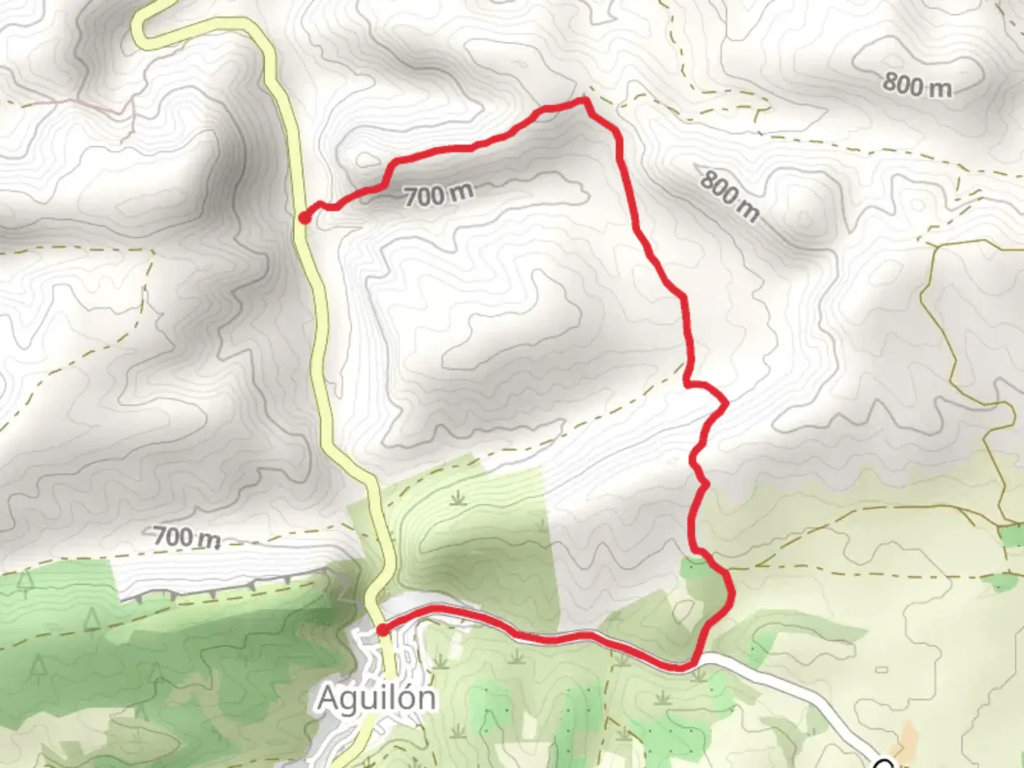 An image depicting the trail Aguilón - Peña Foradada PR Z 41 and its surrounding area.