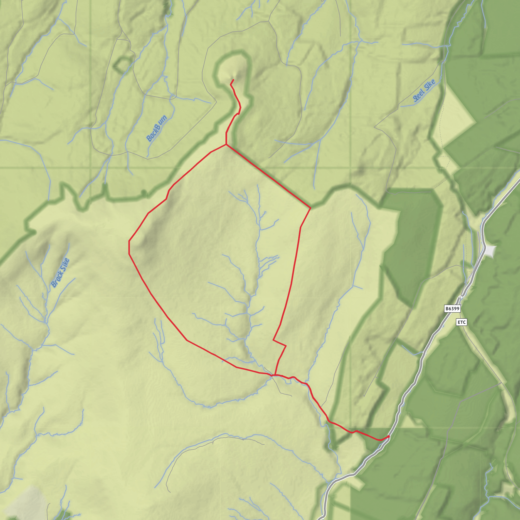 Maiden Paps, Scaw'd Law, Berry Knowe and Greatmoor Hill mobile static map