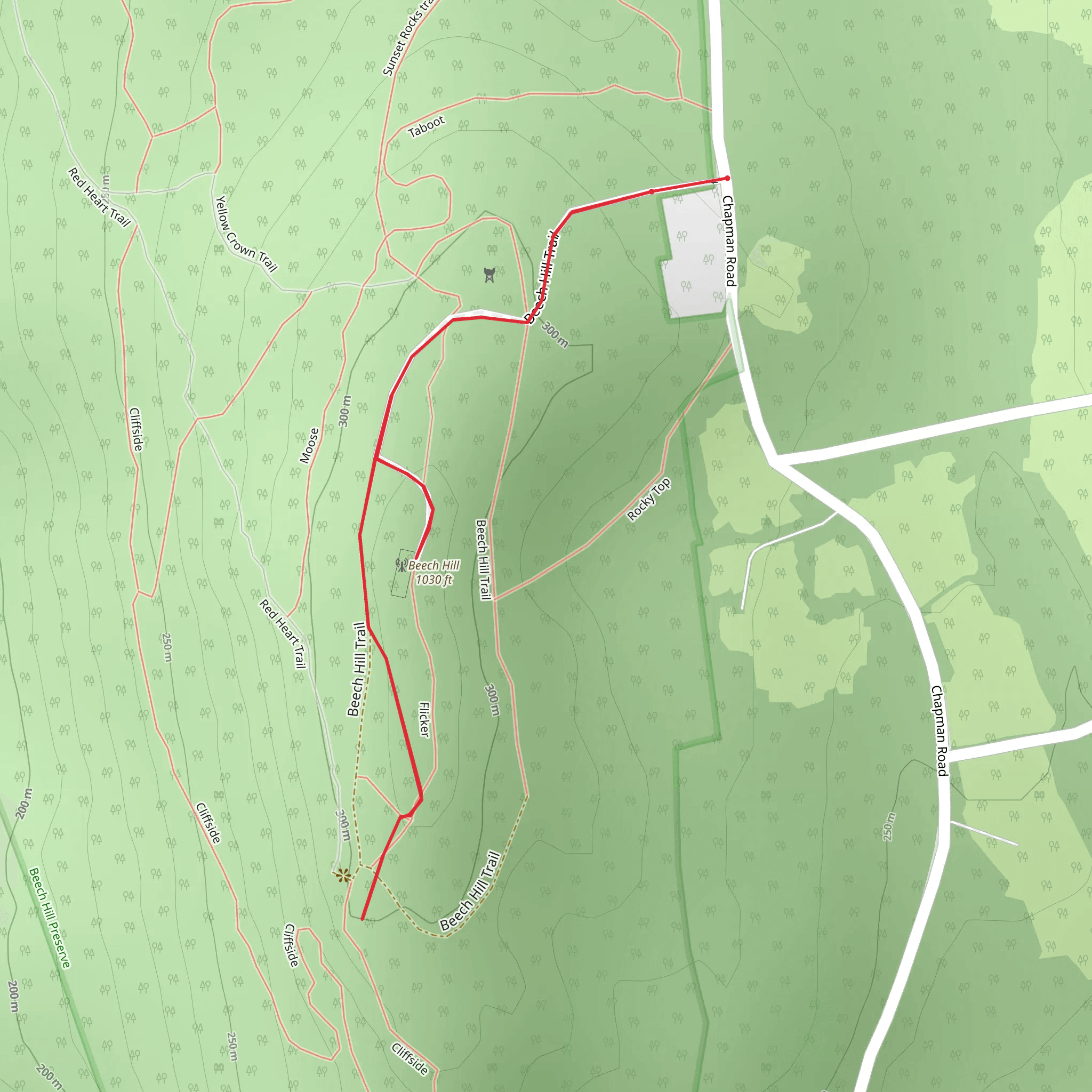 Beech Hill from Chapman Road mobile static map