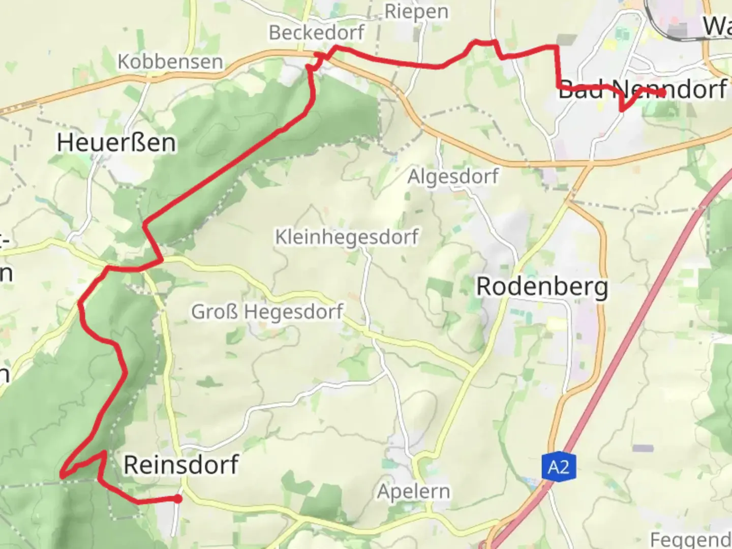 An image depicting the trail Reinsdorf to Bad Nenndorf Walk and its surrounding area.