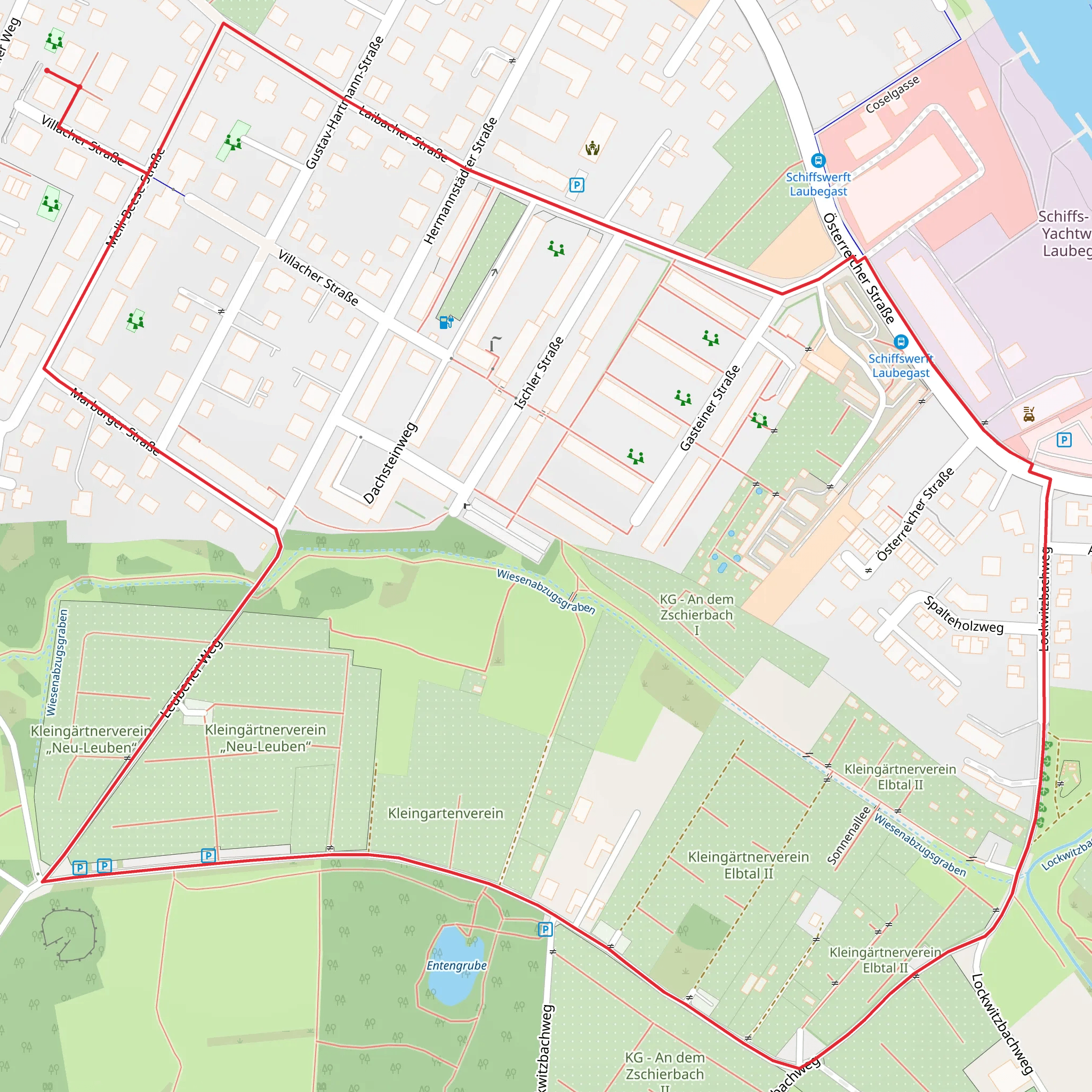Leubener Straße Loop mobile static map