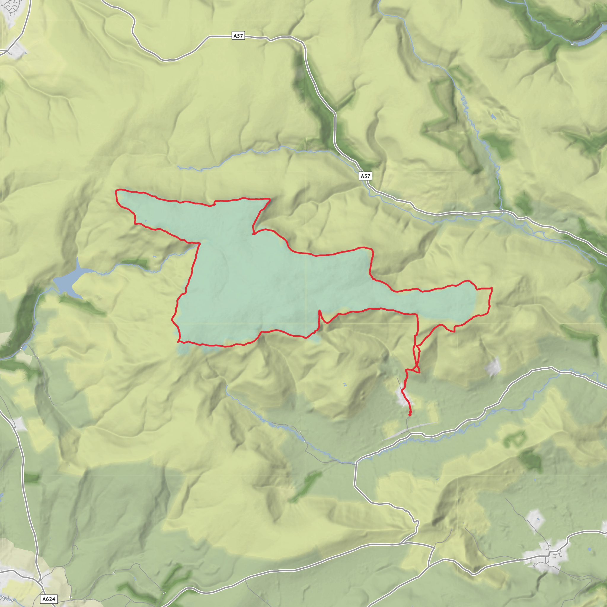 Kinder Scout Edge Path from Edale mobile static map