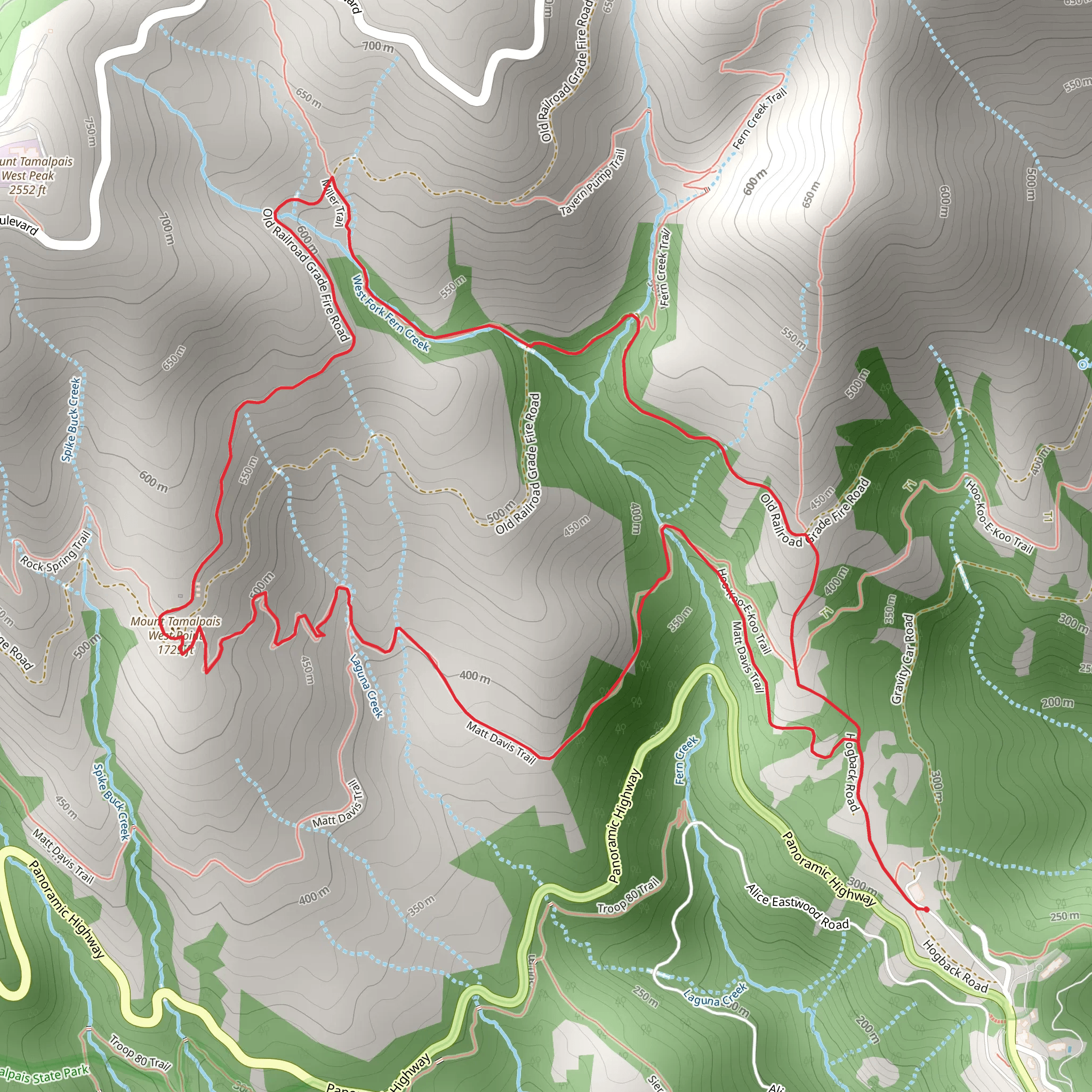 Matt Davis, Nora and Miller Loop Trail mobile static map