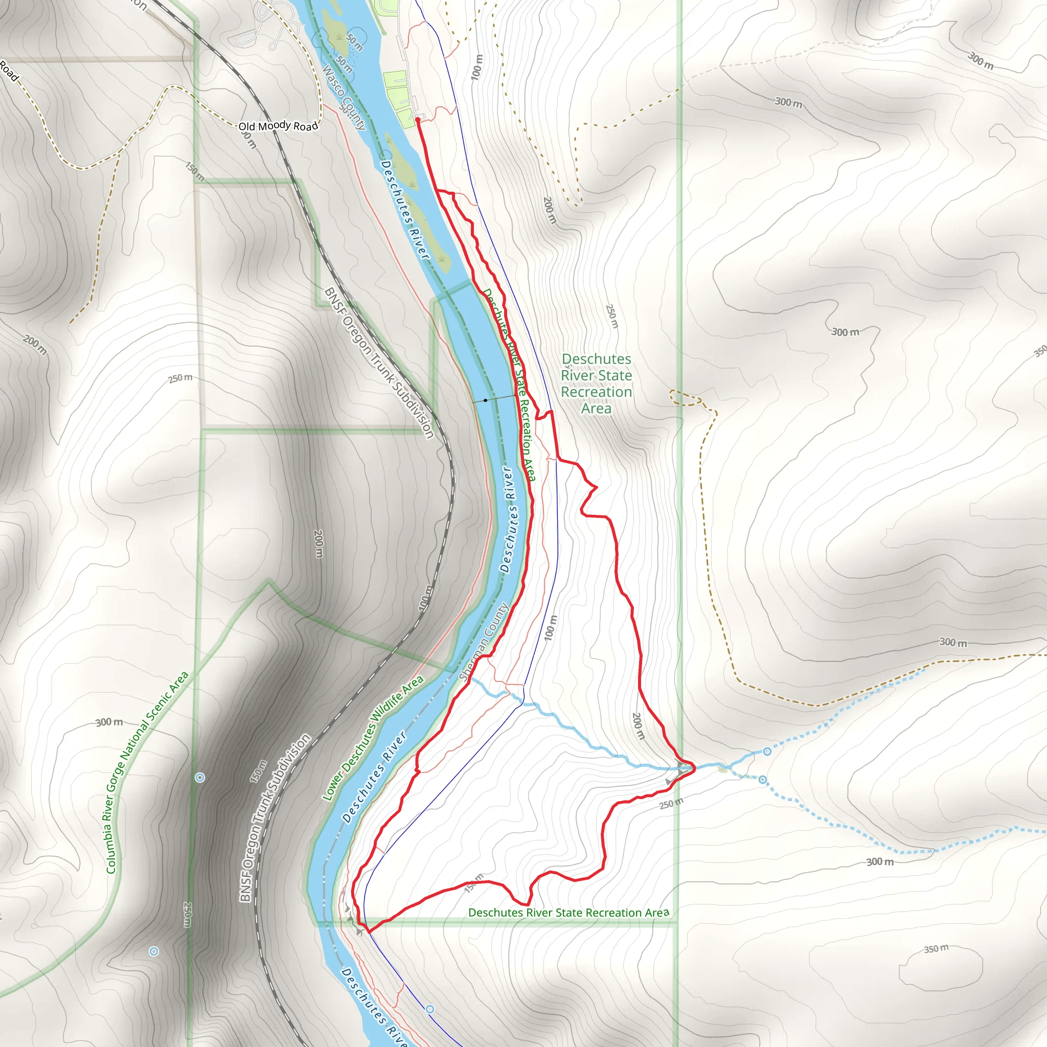 Blackberry, Ferry Springs and Riverview Loop Trail mobile static map