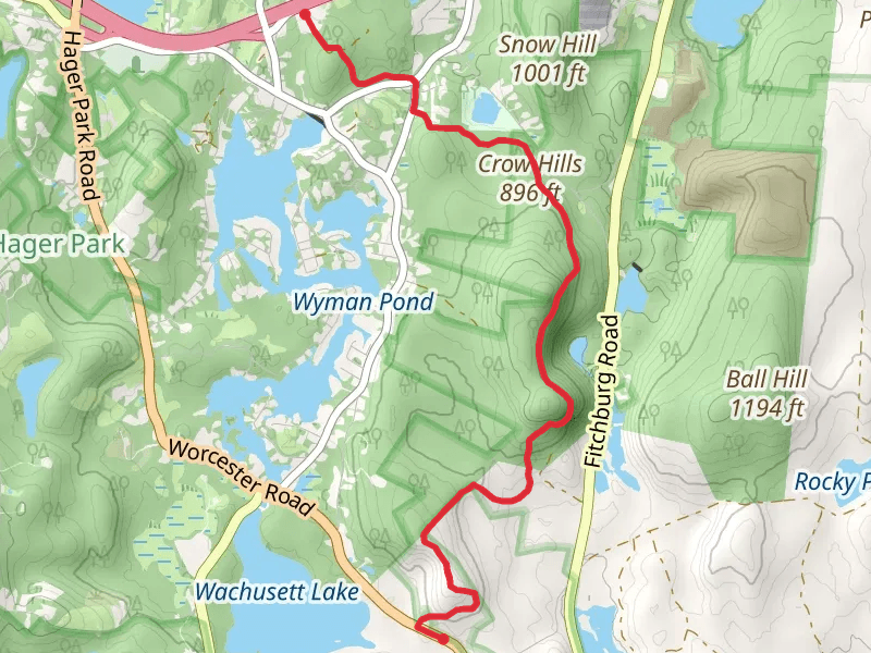 Crow Hills via Midstate Trail