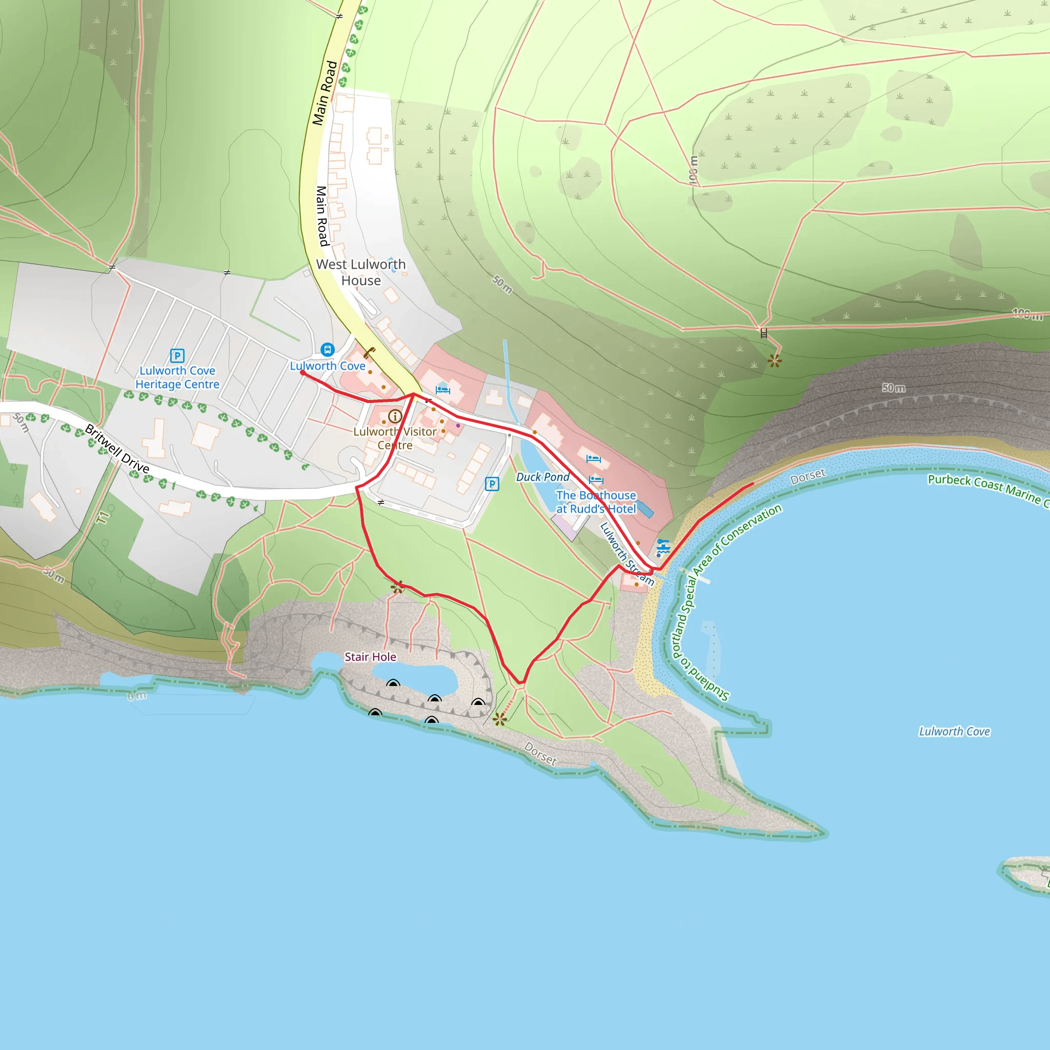 Lulworth Cove mobile static map