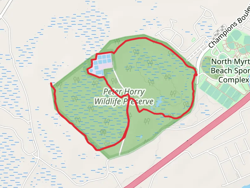 Peter Horry Wildlife Preserve Loop via White and Gold Trail