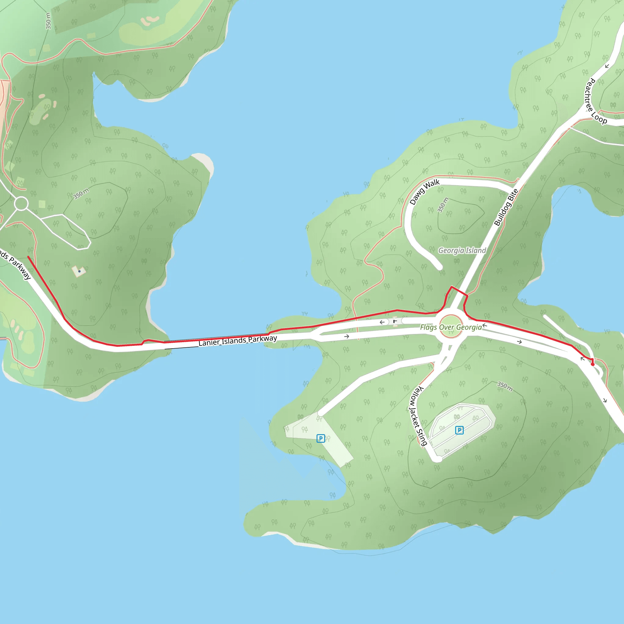 Lanier Islands Parkway mobile static map