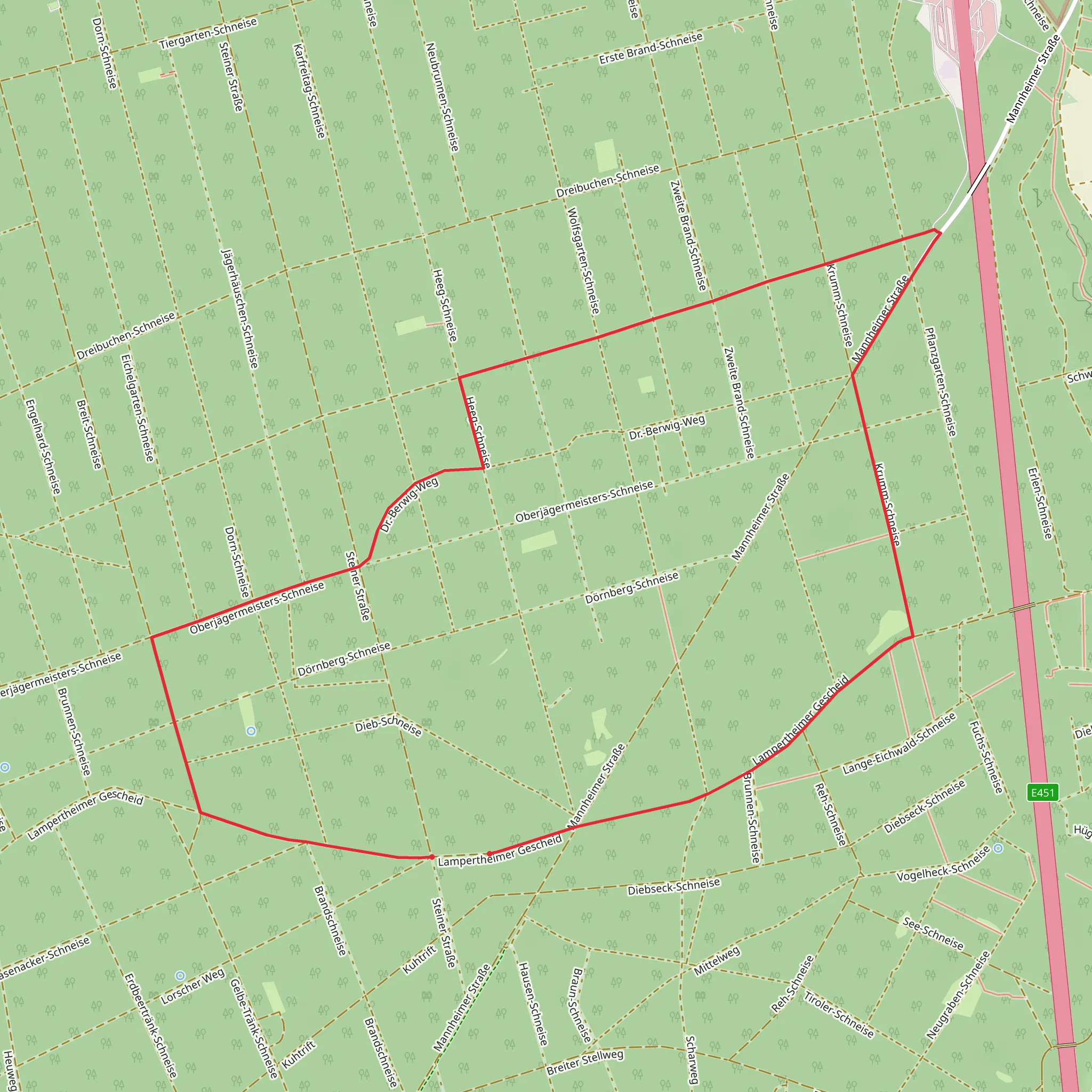 Dr Berwig Weg and Lampertheimer Gescheid mobile static map