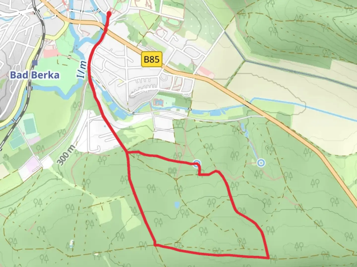 An image depicting the trail Justizrat Reinhard Weg and its surrounding area.
