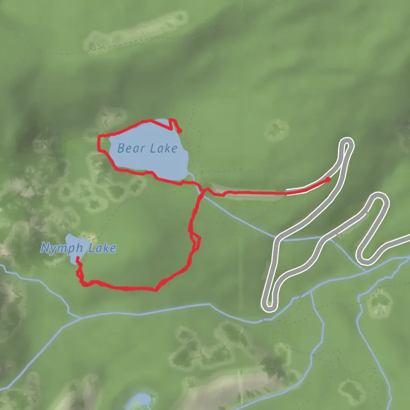 Bear Lake and Nymph Lake mobile static map