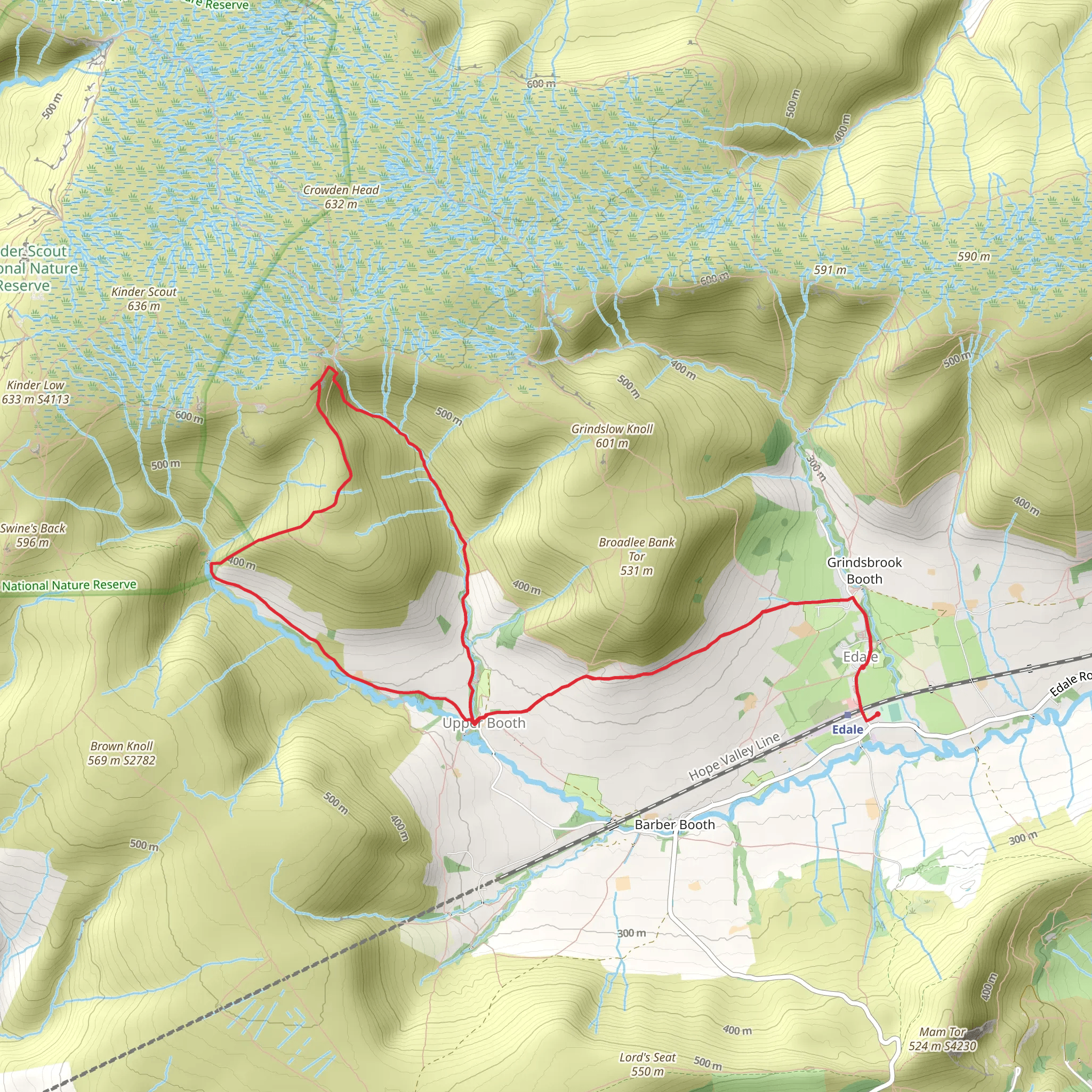 Hike from Edale mobile static map
