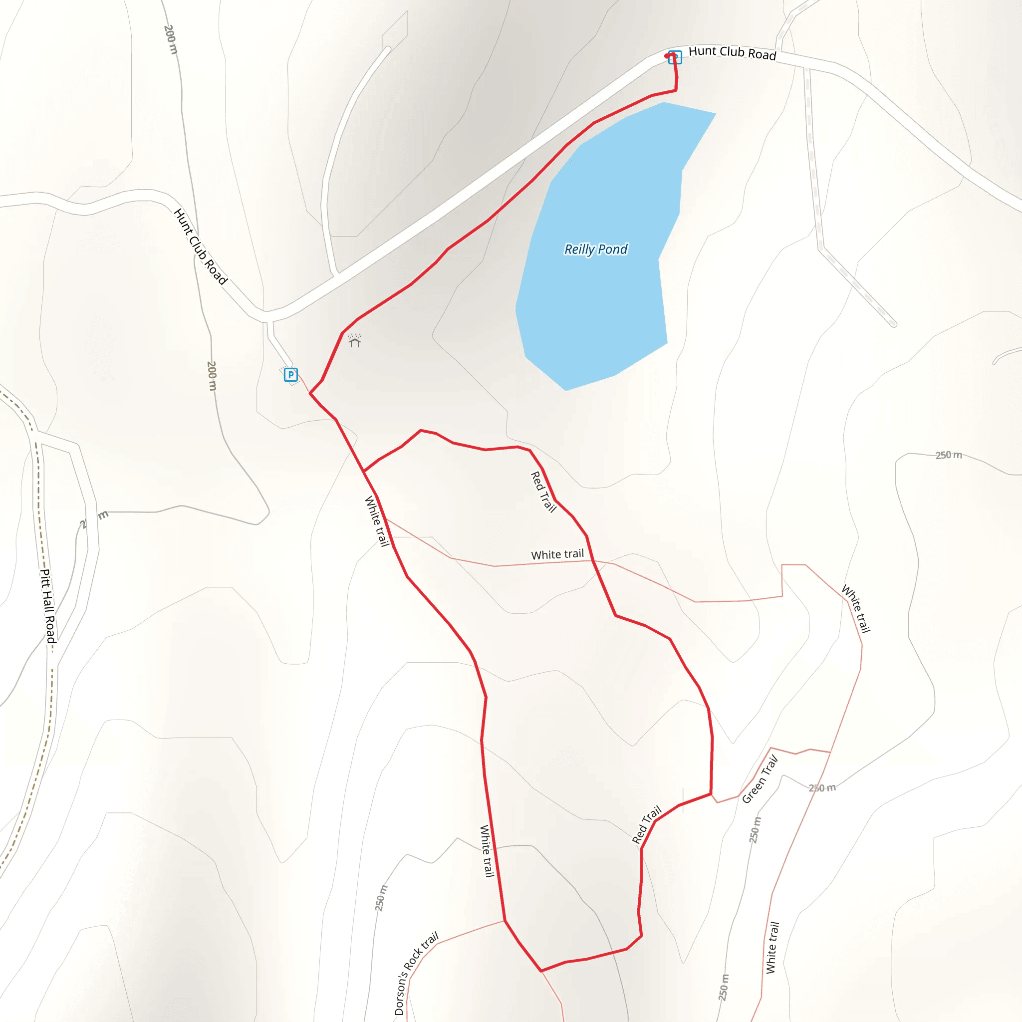 White and Red Loop Trail from Reilly Pond mobile static map