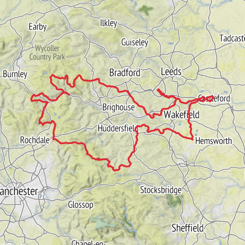 A map preview of the recording Leeds Mountain Biking.