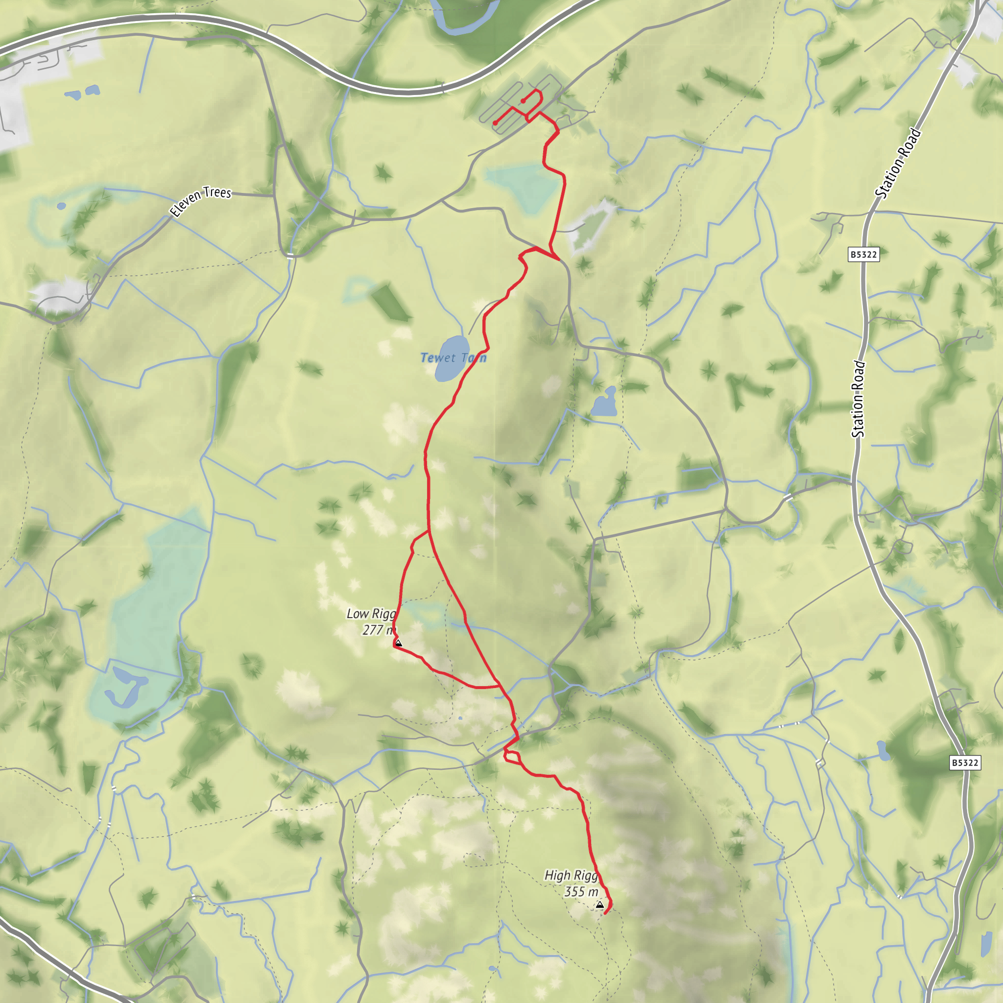 High Rigg and Low Rigg mobile static map