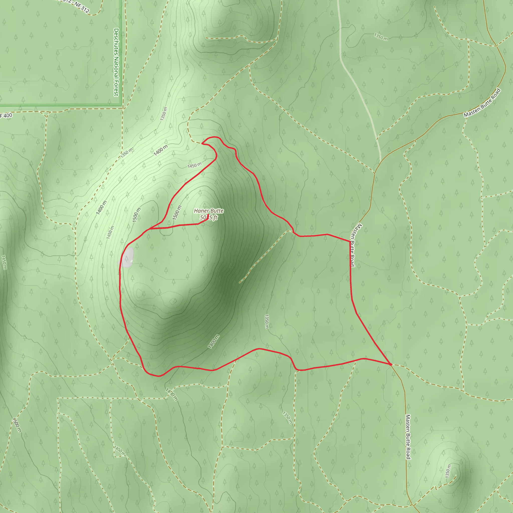 Haner Butte Loop mobile static map