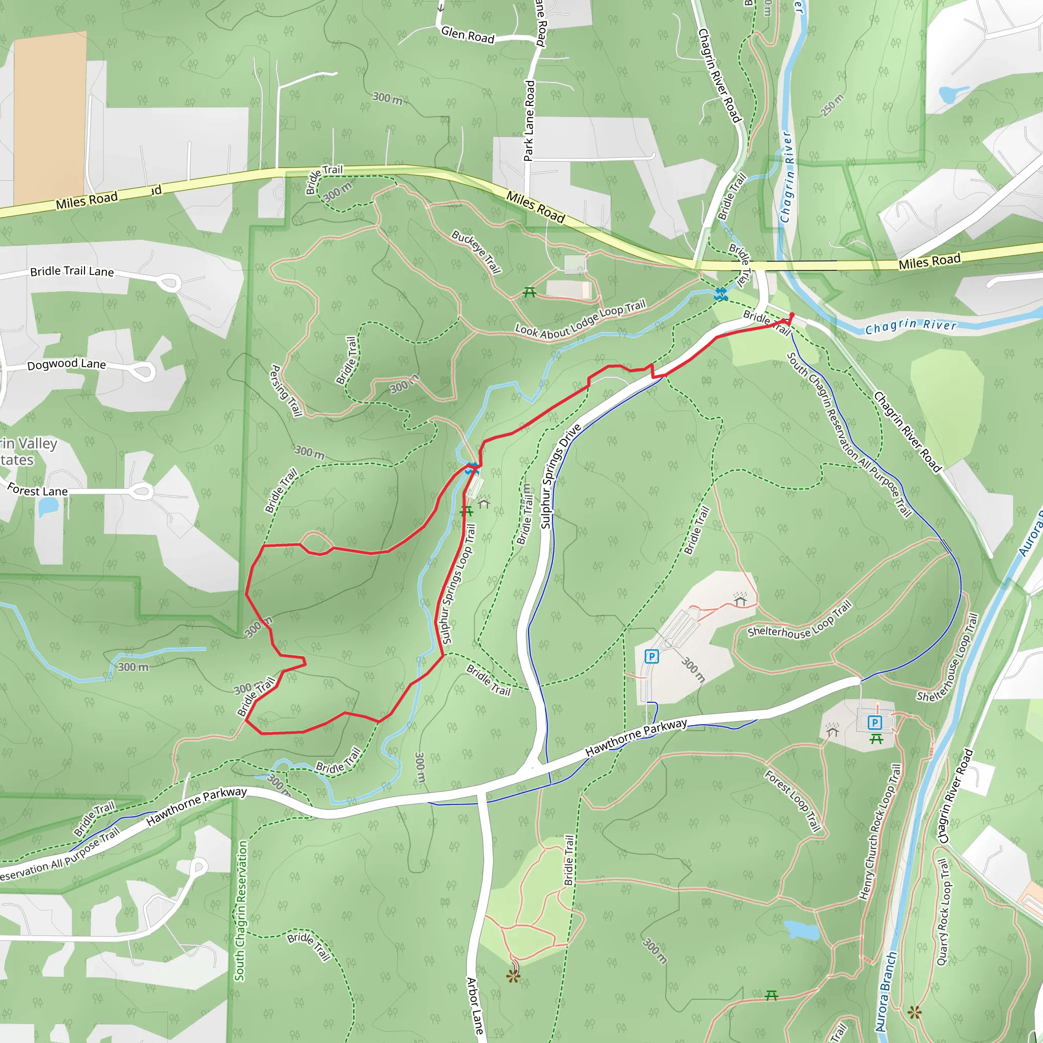 Bridle and Sulphur Springs Loop Trail mobile static map