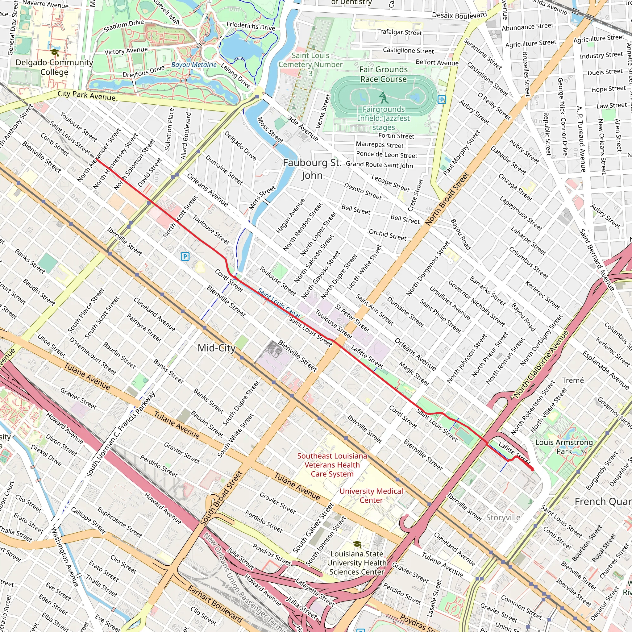 Lafitte Greenway mobile static map