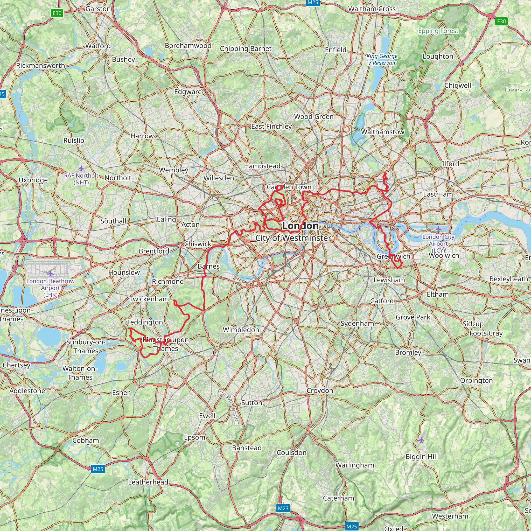 London Parks Way mobile static map