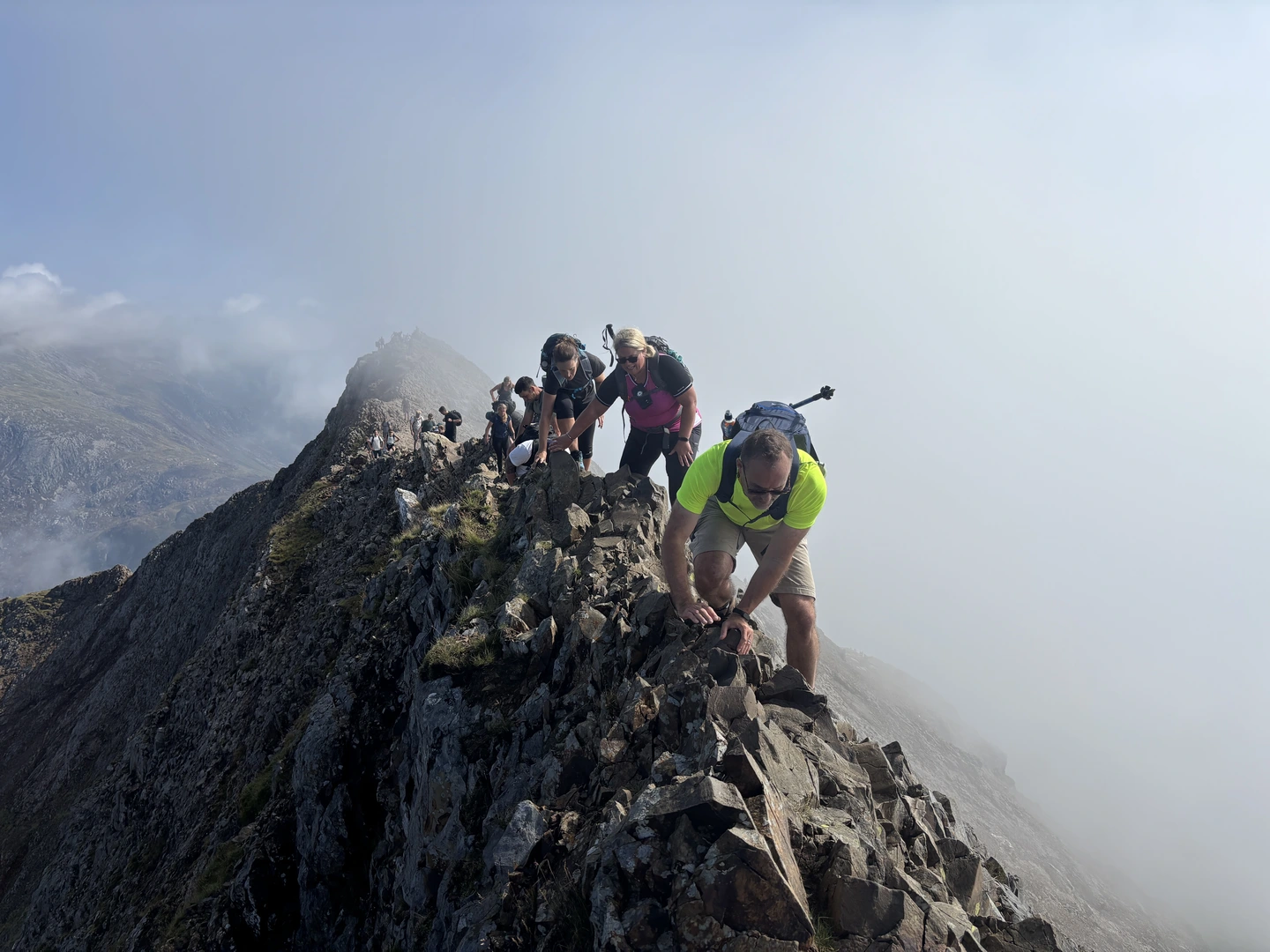 An image depicting the trail Snowdon Horseshoe (Crib Goch Scramble) and its surrounding area.