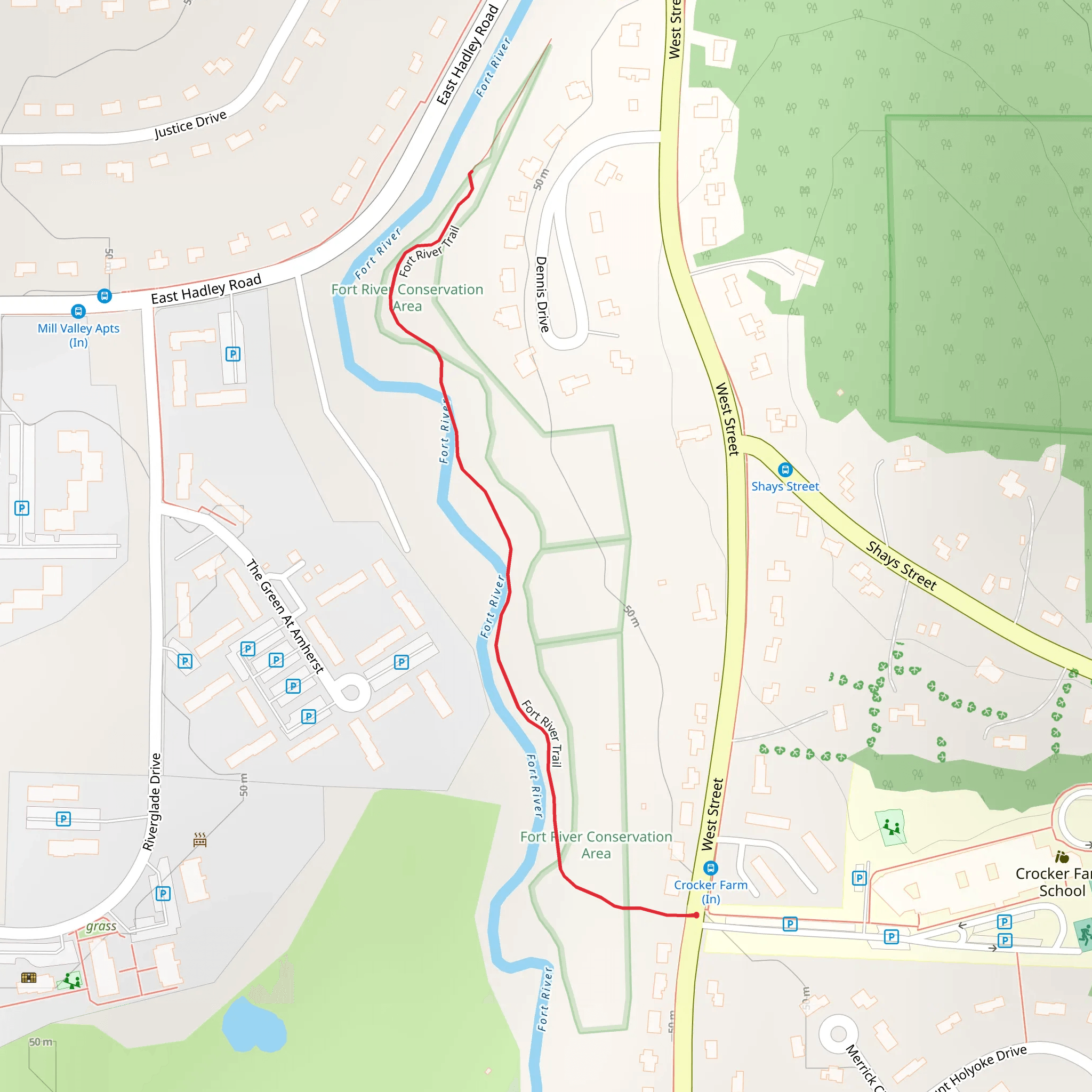 Fort River Trail mobile static map