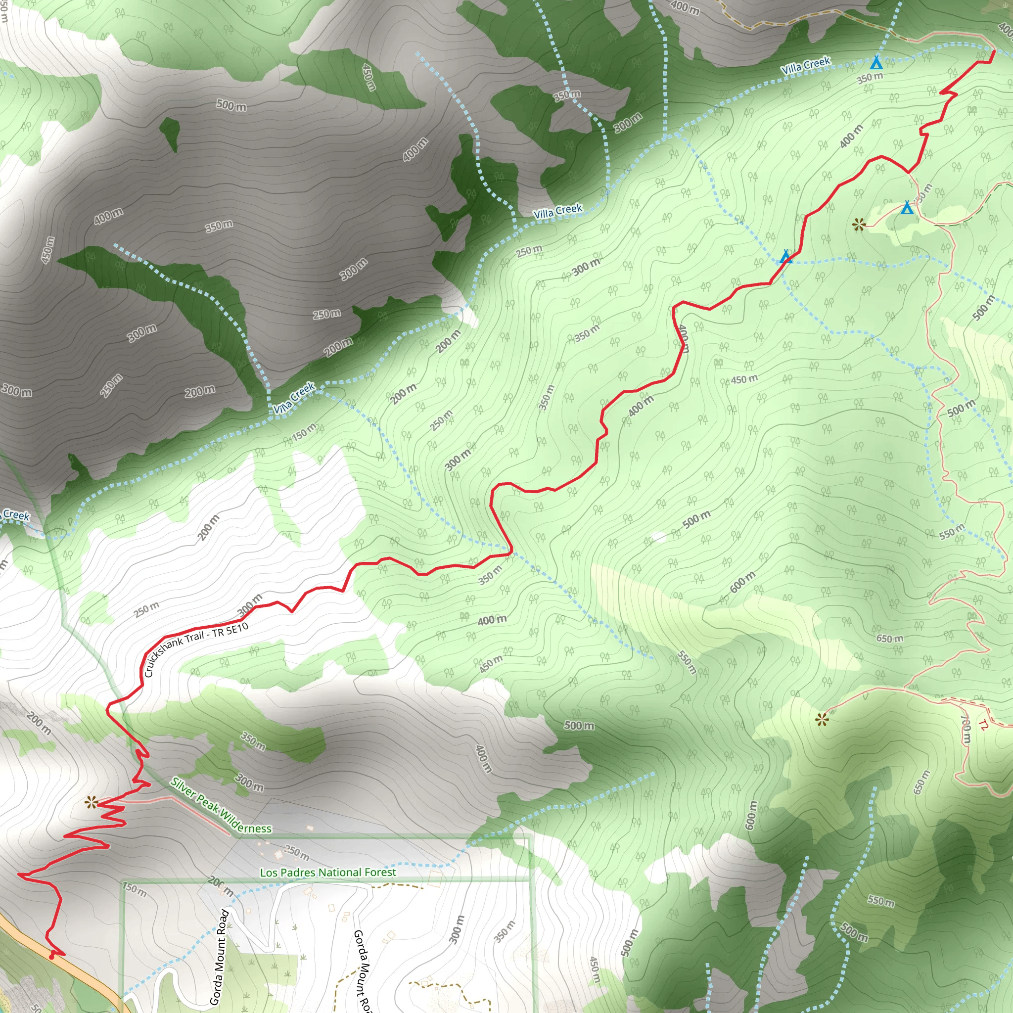 Villa Creek via Cruickshank Trail mobile static map