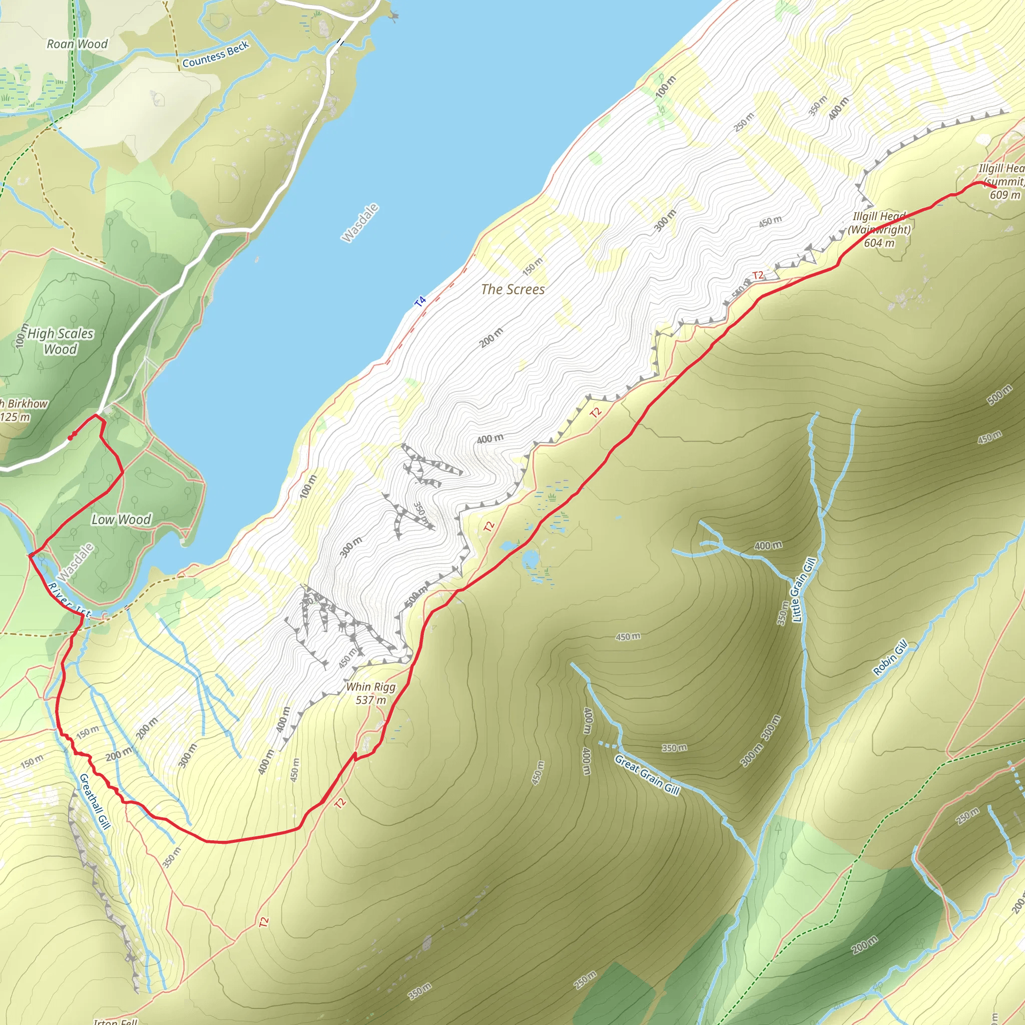 Illgill Head from The Lodge mobile static map