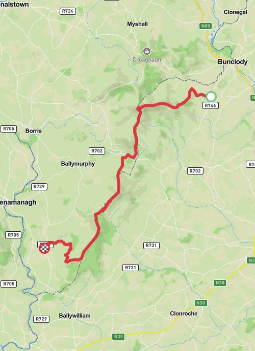 A map preview of the recording Blackstairs Challenge .