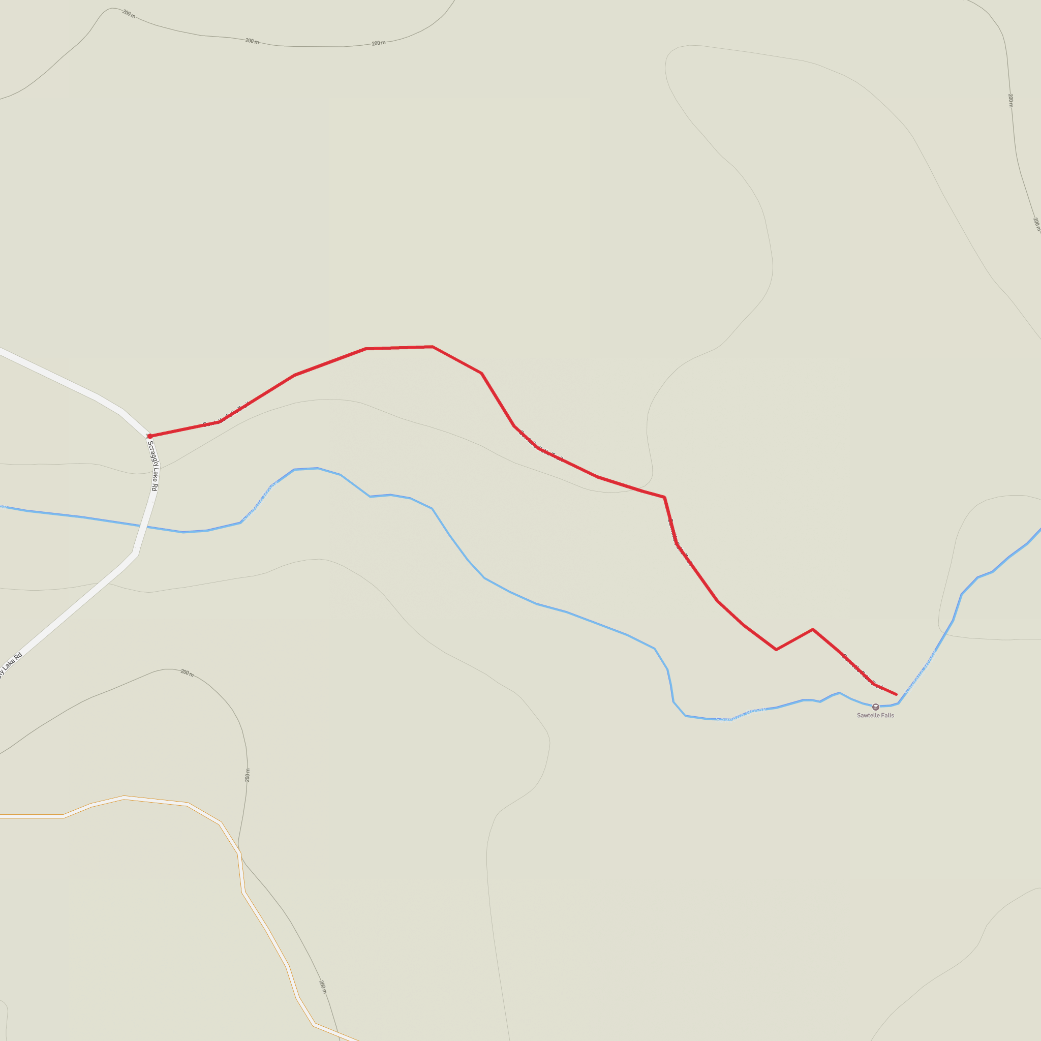 Sawtelle Falls Trail mobile static map