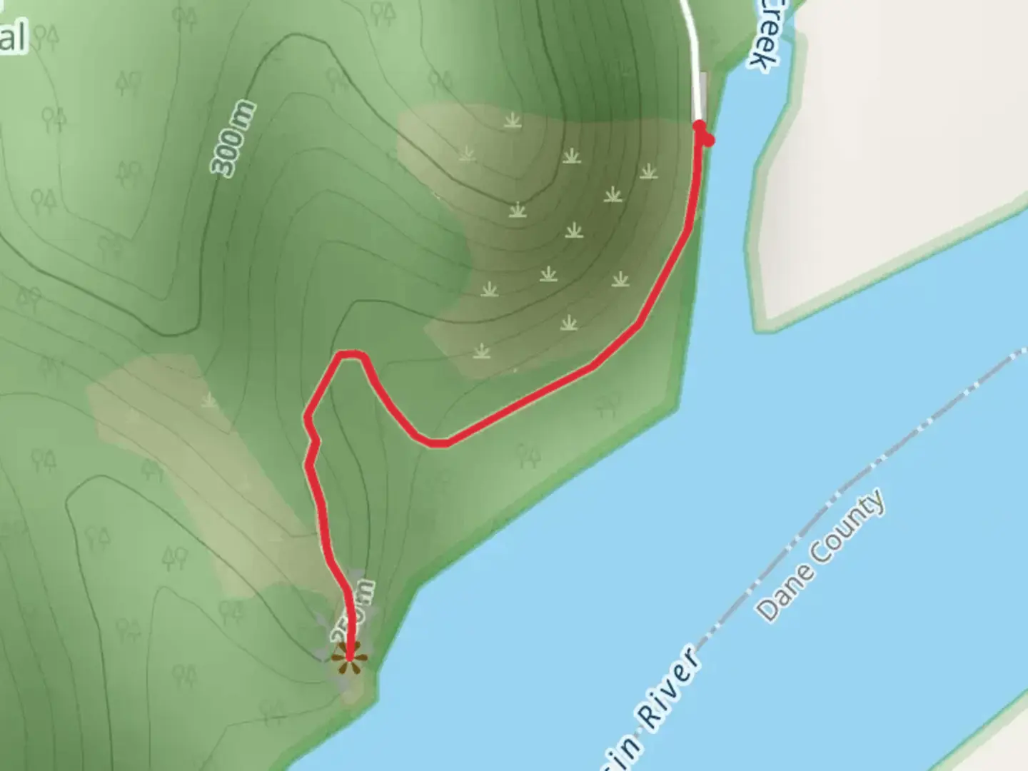 An image depicting the trail Wisconsin River Out and Back and its surrounding area.