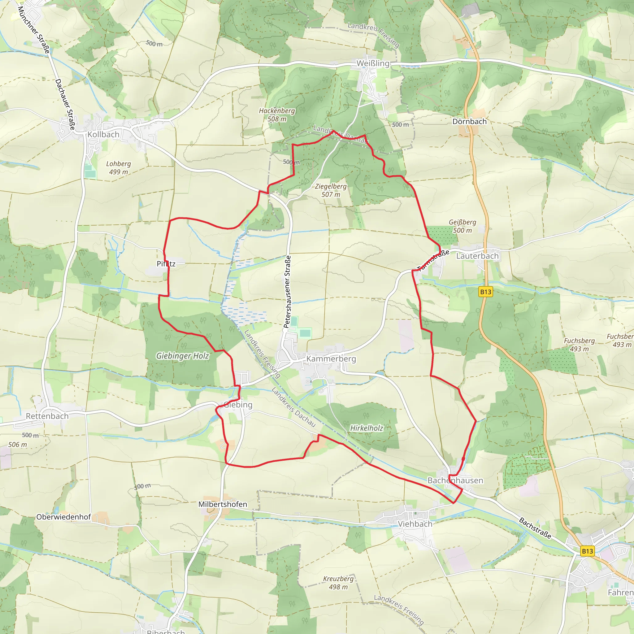 Giebinger Holz via Kapellenweg mobile static map