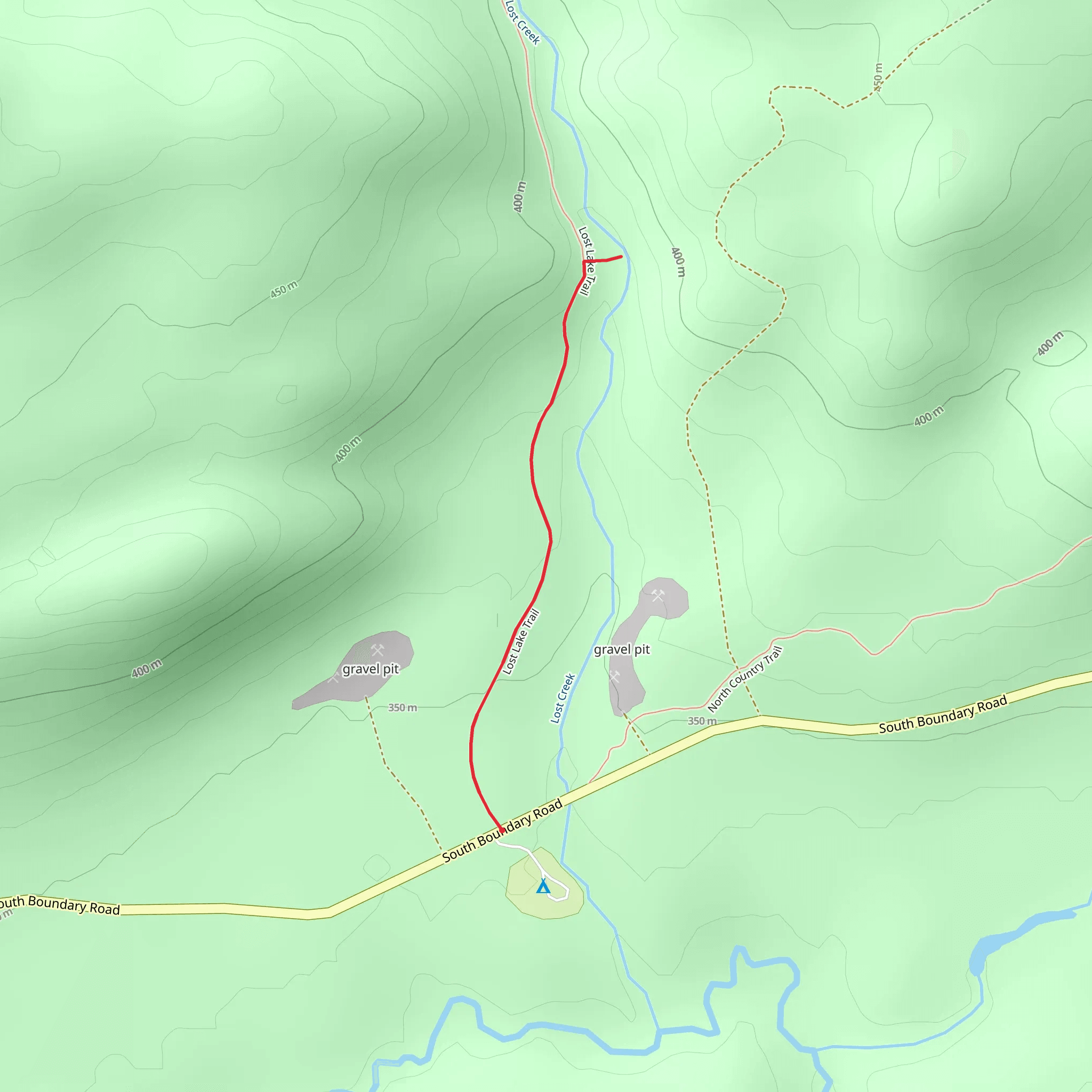 Lost Creek Yurt via Lost Lake Trail mobile static map