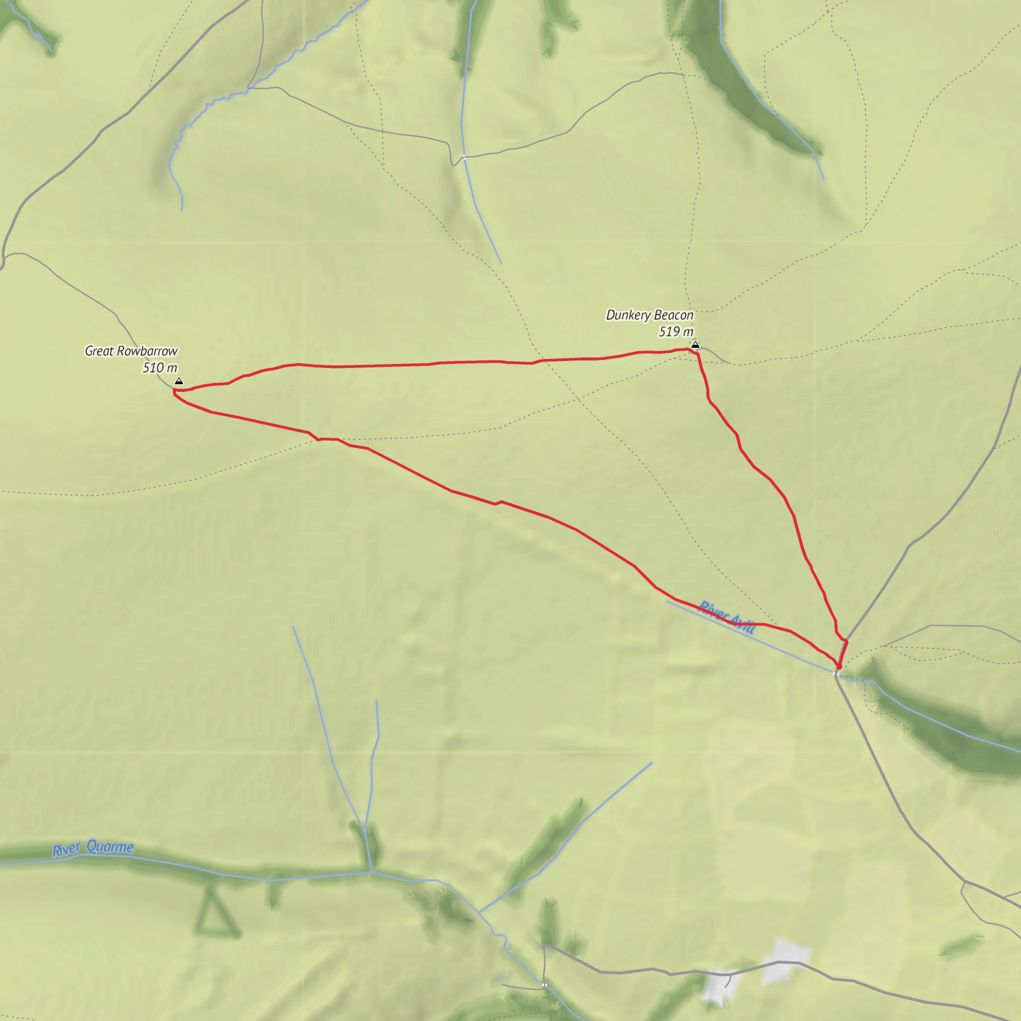 Dunkery Beacon from Dunkery Gate mobile static map